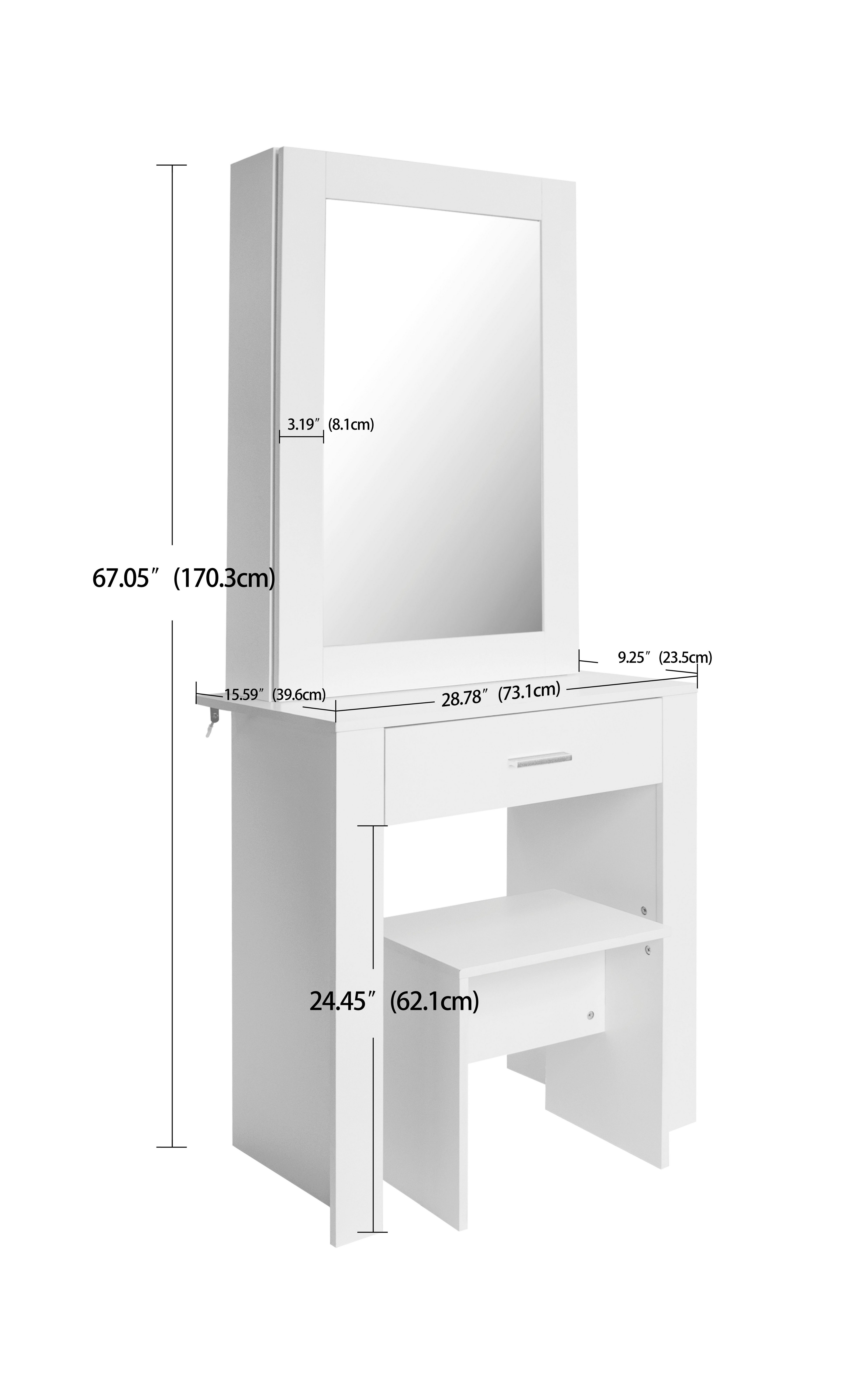 Frisiertisch und mit und schminkgestüt OKWISH hocker (mit schubladen) Frisierkommode, Schminktisch spiegeln