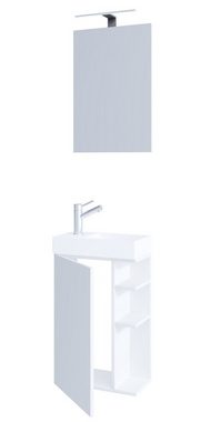 VCM Waschtisch 2-tlg Gäste WC Badmöbel Waschtisch Lumia Spiegel