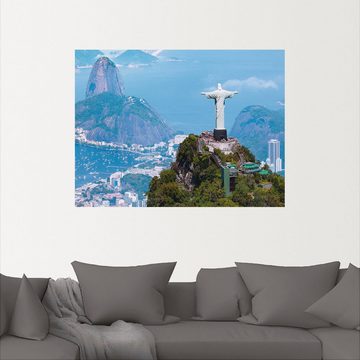 Artland Wandbild Rio de Janeiro mit Cristo, Gebäude (1 St), als Alubild, Outdoorbild, Leinwandbild, Wandaufkleber, versch. Größen