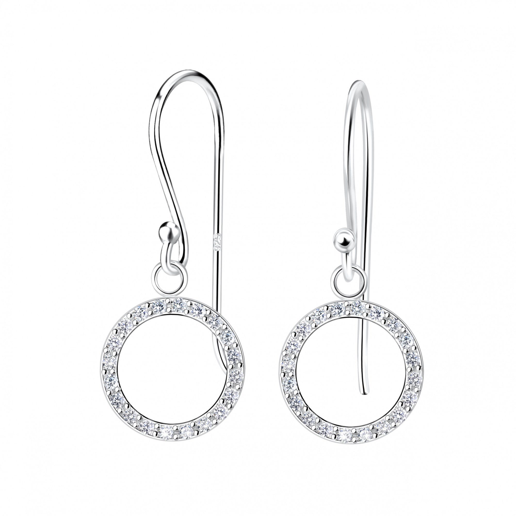 ALEXANDER YORK Paar Ohrhänger CIRCLE Zirkonia, 2-tlg., 925 Sterling Silber