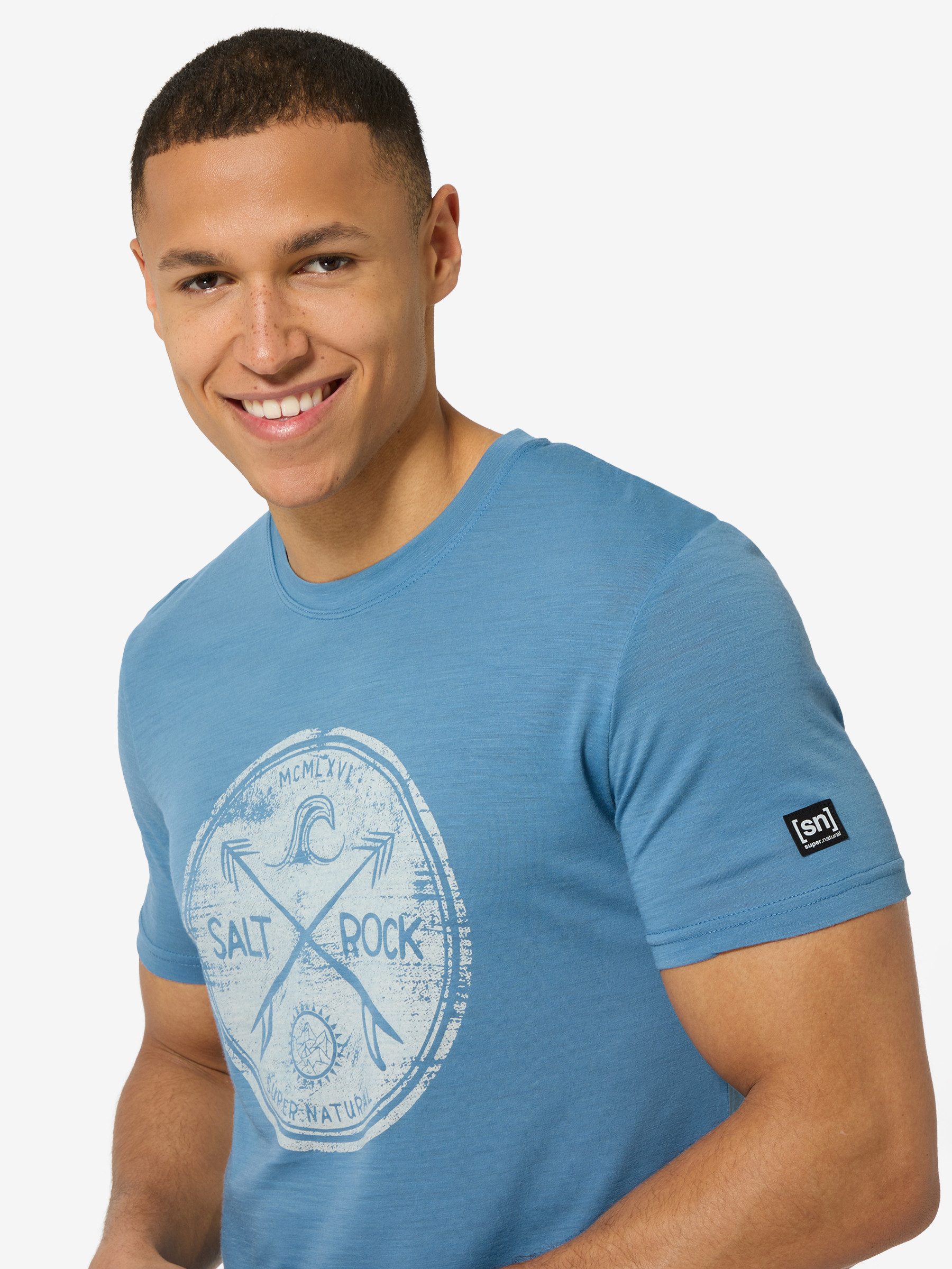 SUPER.NATURAL T-Shirt für Herren, Merino SALT & ROCK stylisch, atmungsaktiv