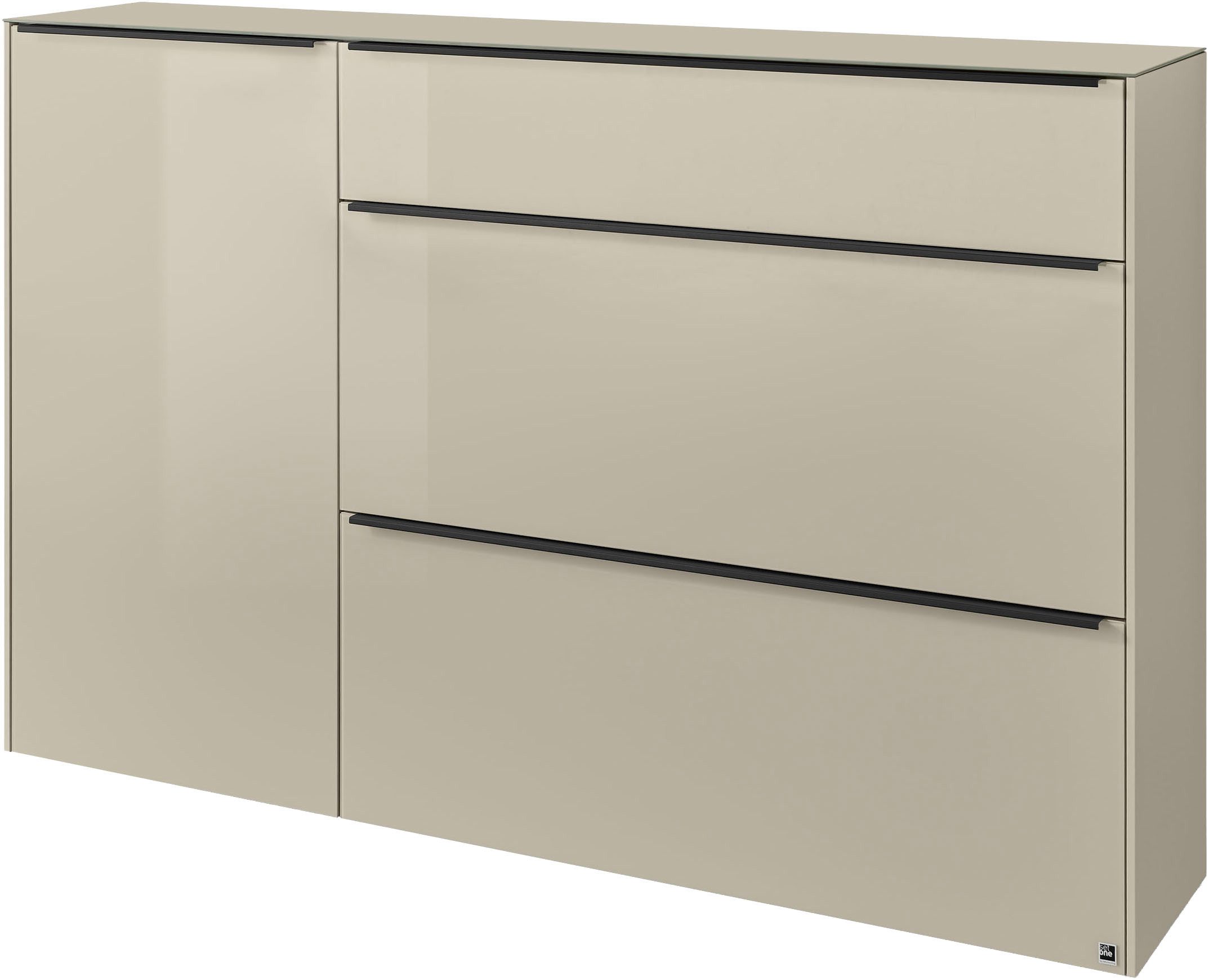 set one by Musterring Sideboard reno-Dielen (1 St), 1 Schubkasten, 2 Klappen, 1 Tür, Glasfronten in 2 Farben, 160 x 104 cm