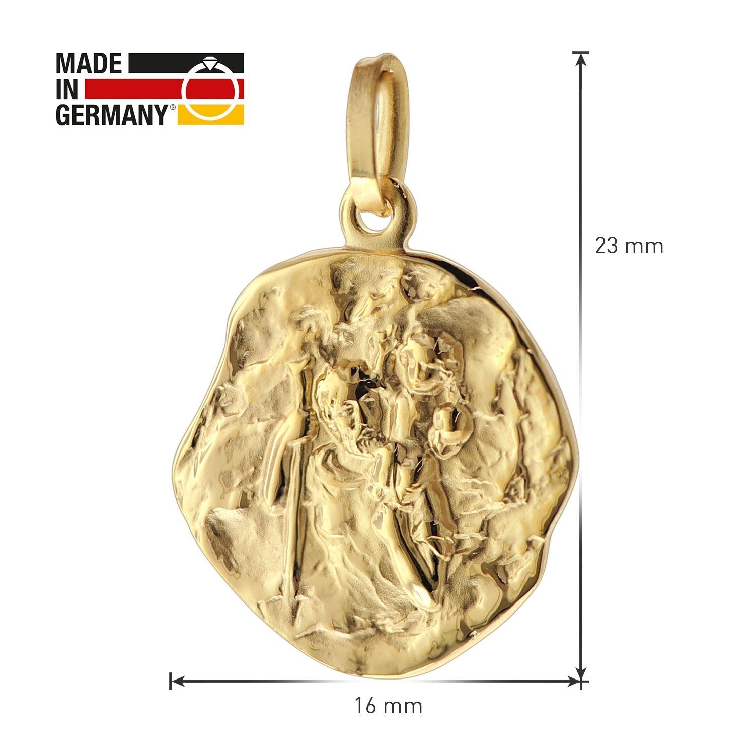 mit 333/8 Christophorus trendor Goldkette Kt. Kette Gold Goldplattierter Anhänger