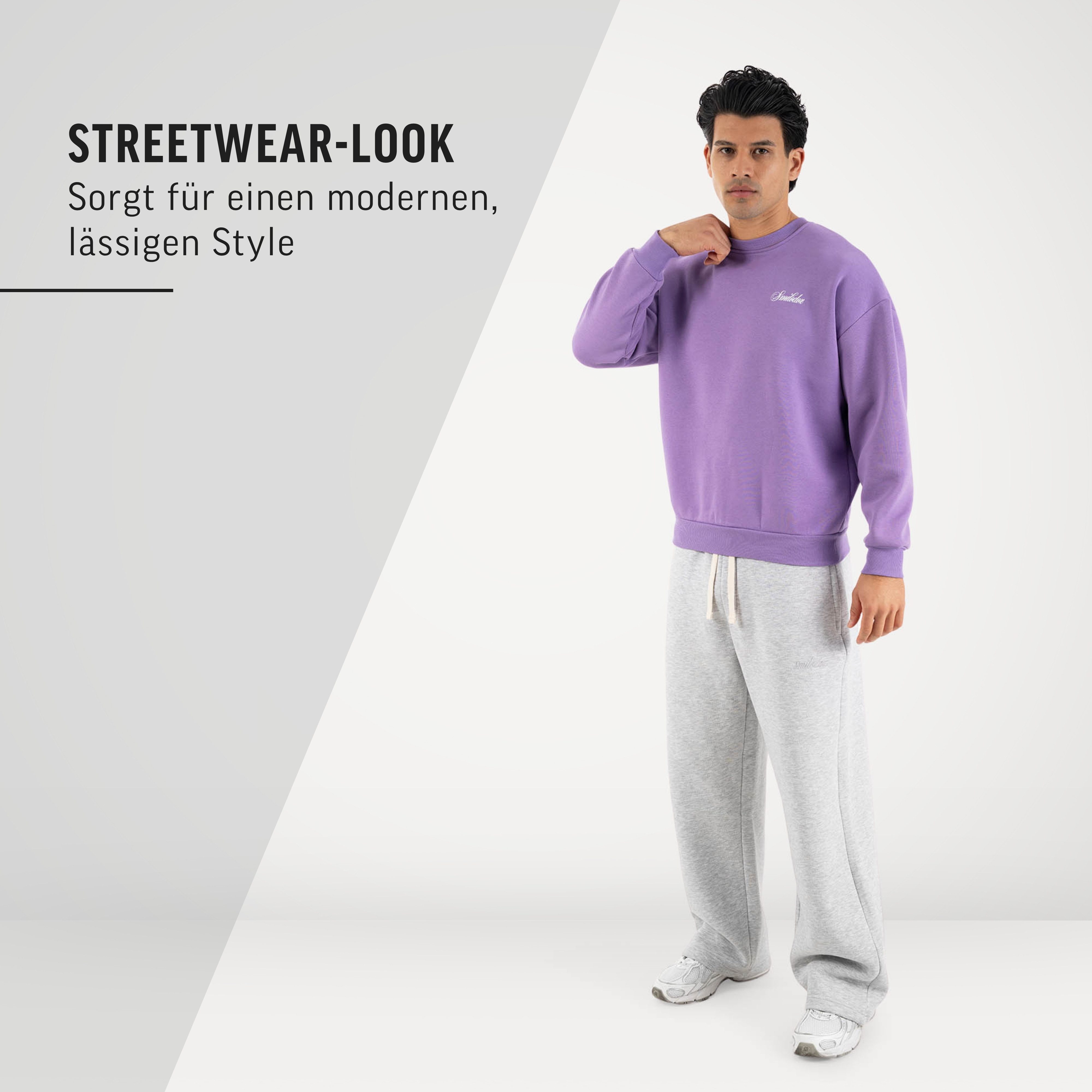 Smilodox Sweatshirt Feyd Pullover Unisex Oversize Sweater mit Backprint & Logo weiches Material, Rippbündchen, Rundhals, Streetwear