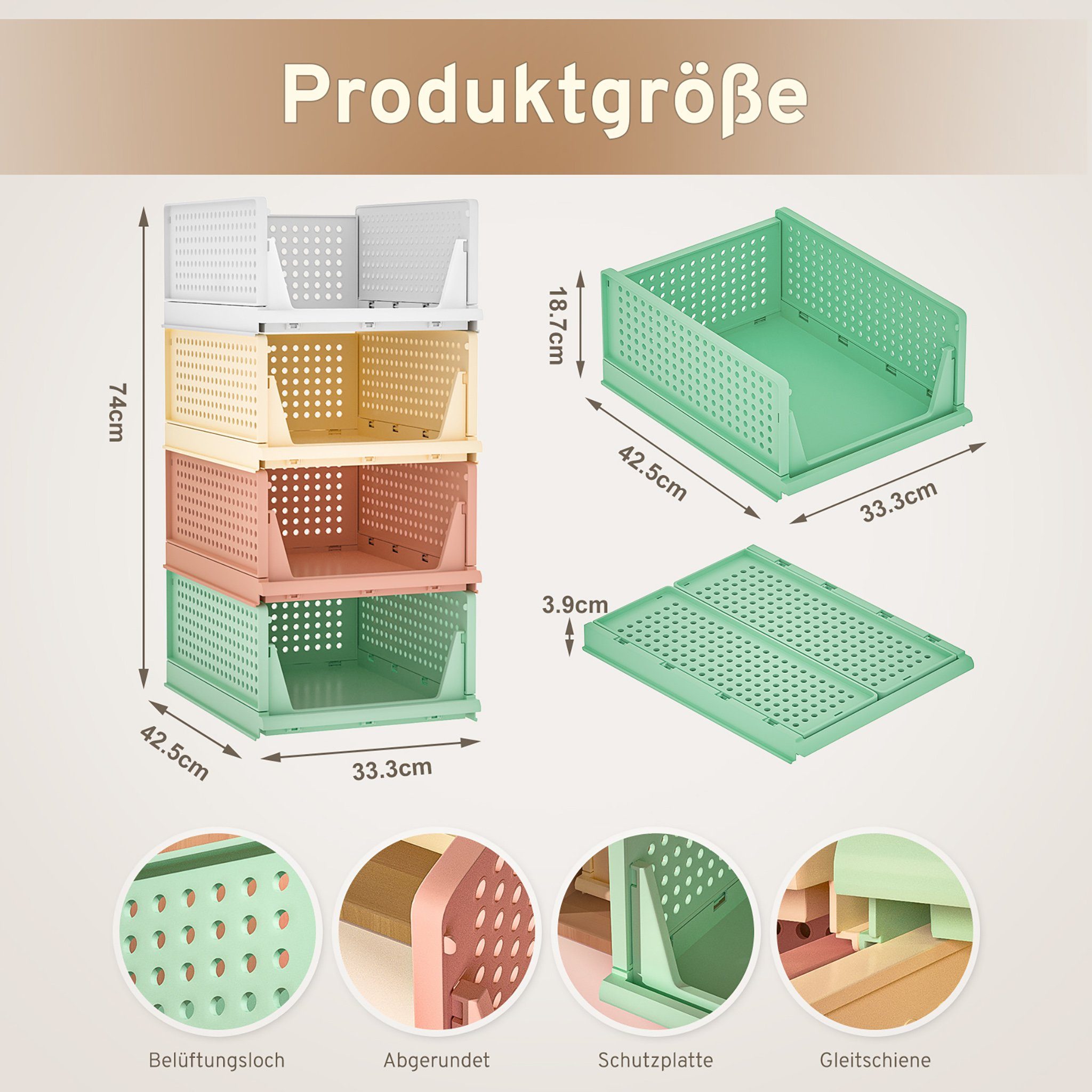 Yorbay Organizer 4er Set Stapelbarer Kleiderschrank günstig online kaufen