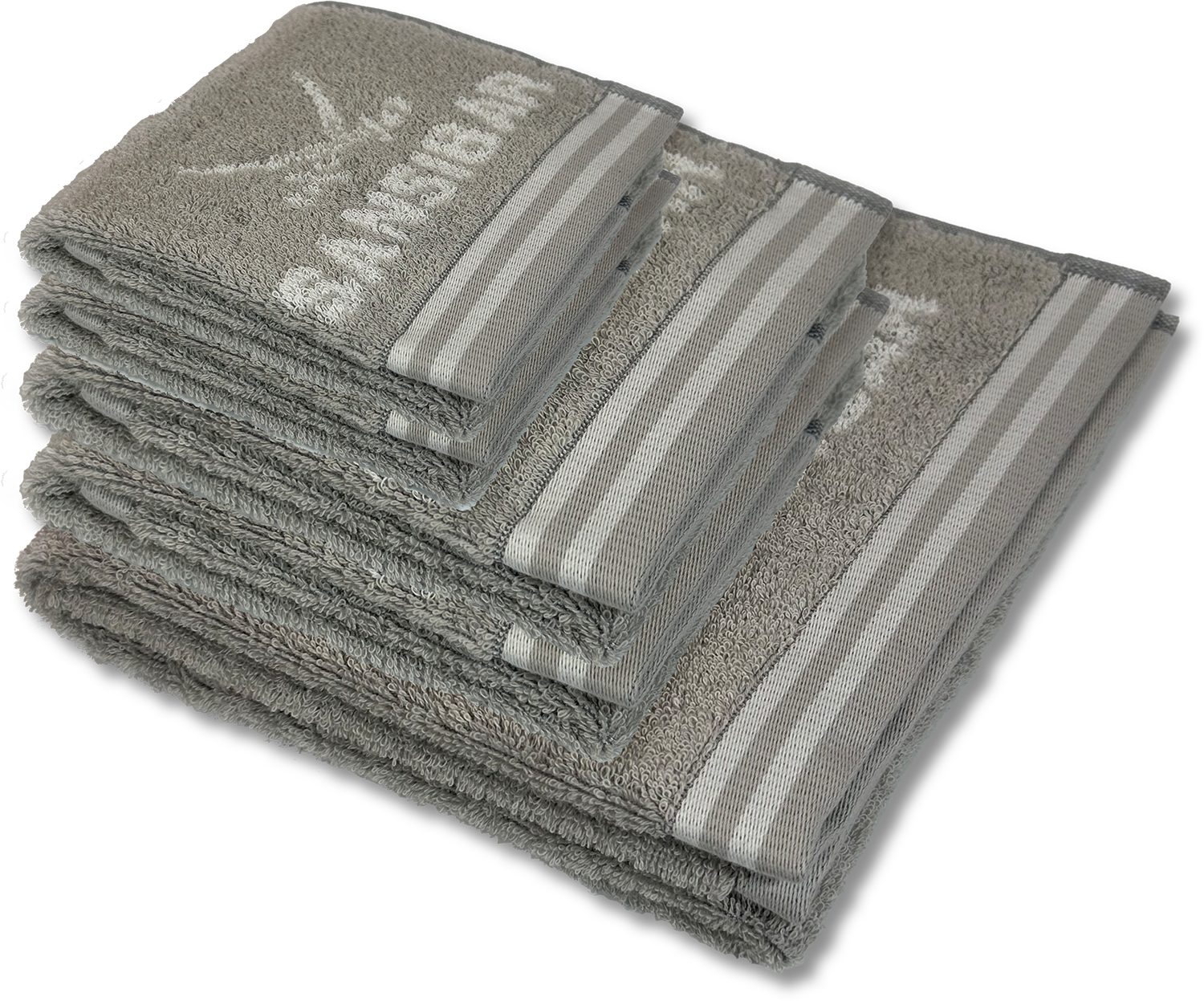 Sansibar Handtuch Set Sansibar Frottier-Serie Doubleface Set Nr. 2, (5-St), mit hochwertig gewebtem Sansibar Logo, in Doubleface-Optik