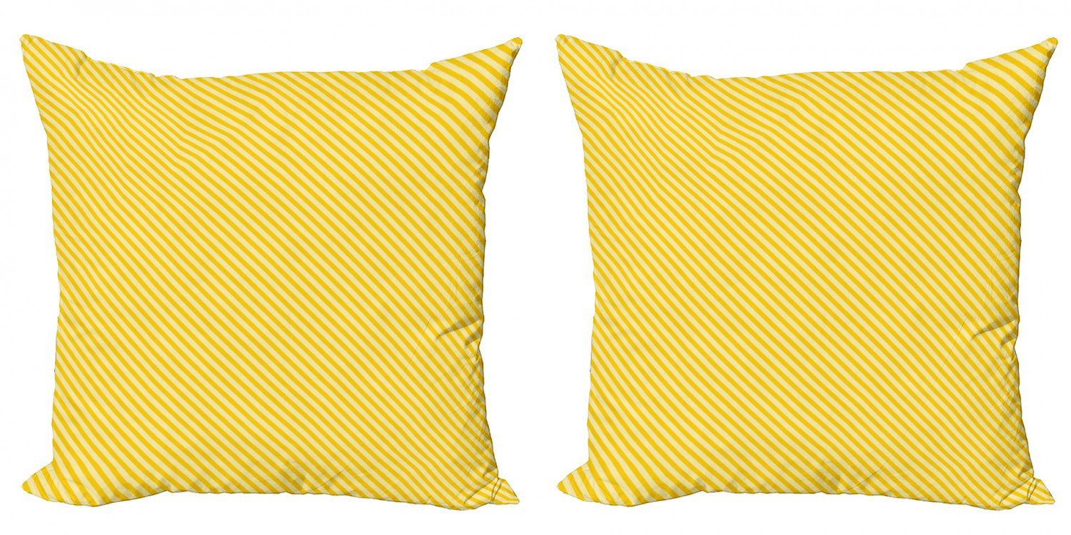(2 Doppelseitiger Motiv Weinlese-Gelb Kissenbezüge Digitaldruck, Stück), Modern Accent Einfach Gestreifte Abakuhaus