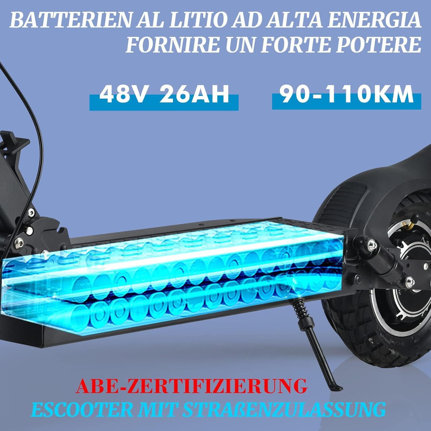 JOYOR E-Scooter Y8S mit Straßenzulassung, ABE Zertifizierung, 100km Reichweite, 500,00 W, 20 km/h, 48V 26 Ah, Bremslicht & Scheinwerfer, vollgefedert, Scheibenbremsen