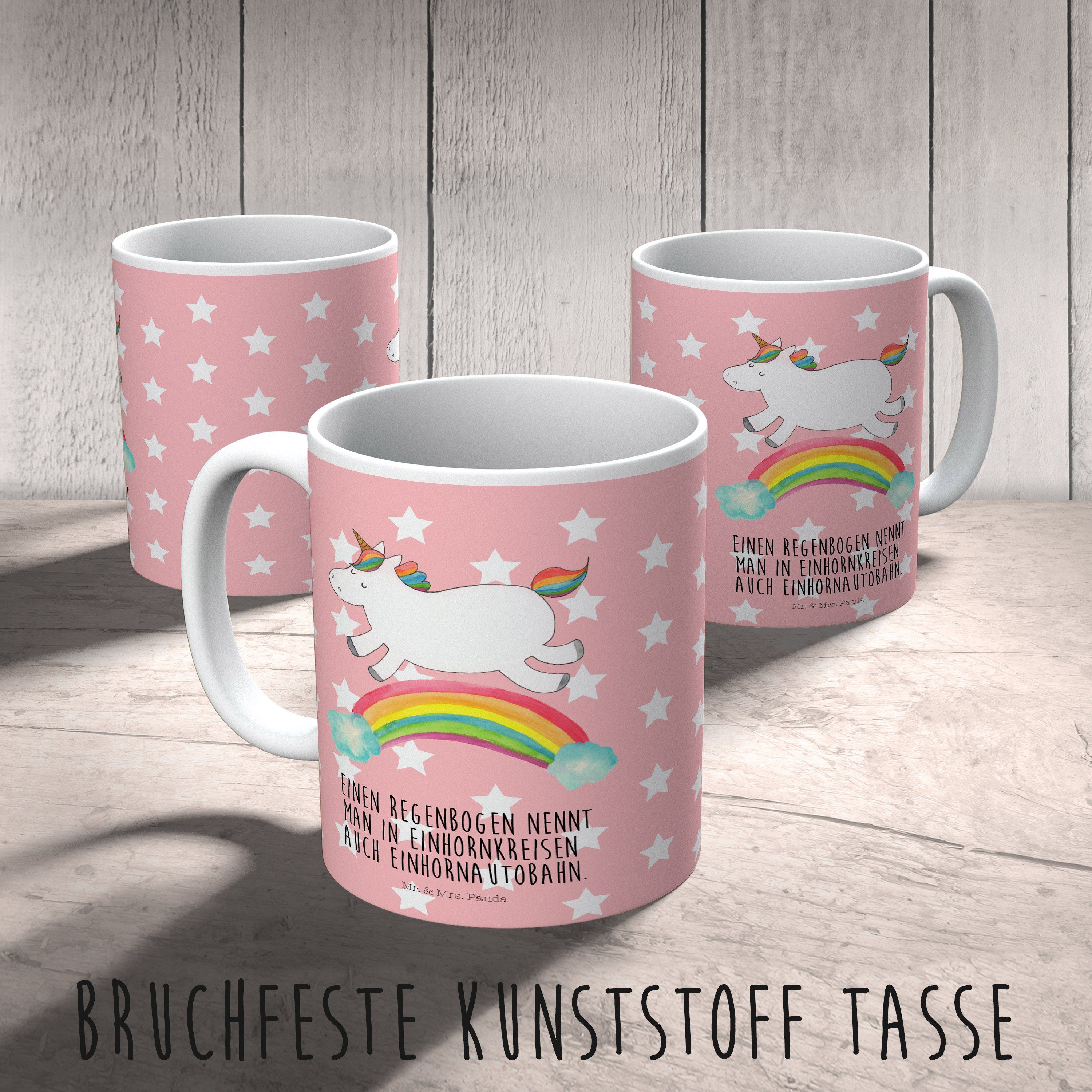 Kinderbecher Geschenk, Rot Pastell Pegasus, Trinkbecher, Einhorn Panda Regenbogen & - Mr. - Mrs. Ka, Kunststoff