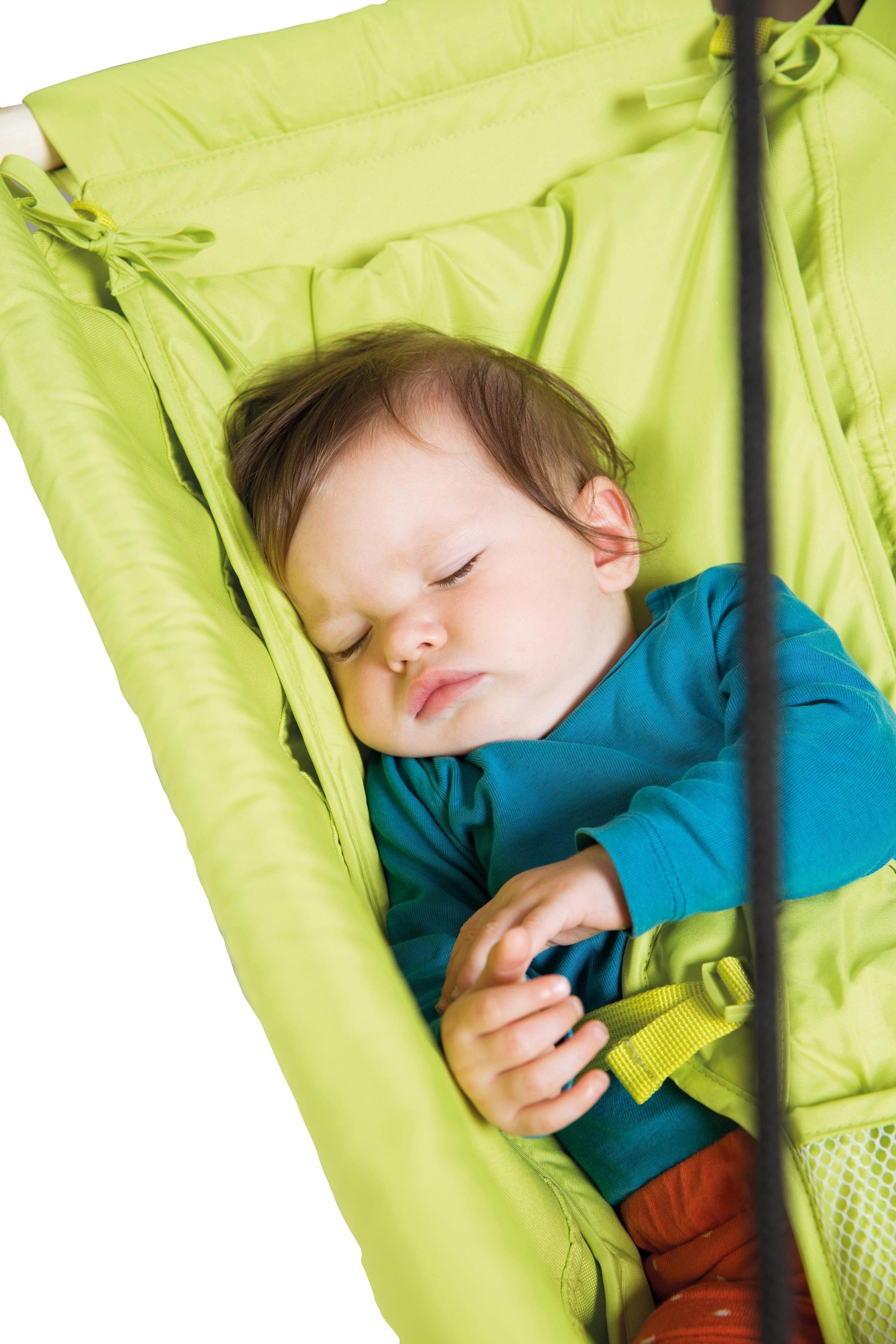 Bauchgurt & mitwachsende Polster Babyschaukel mit Hängematte roba® Hängesitz, grün,