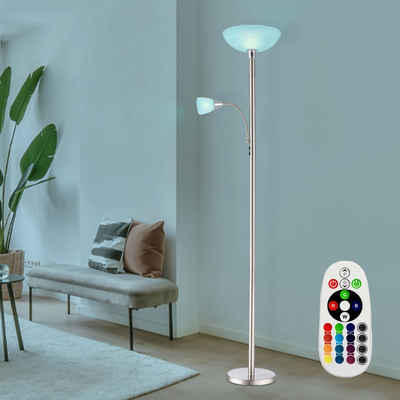 etc-shop LED Stehlampe, Leuchtmittel inklusive, Warmweiß, Farbwechsel, 10,5 Watt RGB LED Decken Fluter Lese Leuchte Steh Lampe Stand