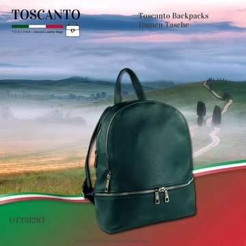 Toscanto Cityrucksack Toscanto Damen Cityrucksack Leder Tasche (Cityrucksack), Damen Cityrucksack Leder, türkis, Größe ca. 32cm