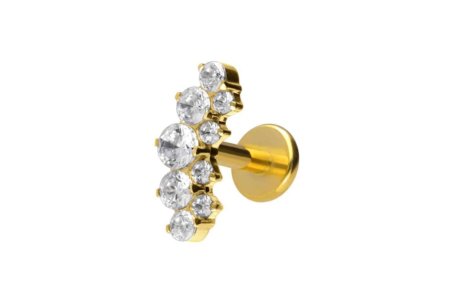 Piercing-Set Titan Labret mit Innengewinde KRISTALLBOGEN