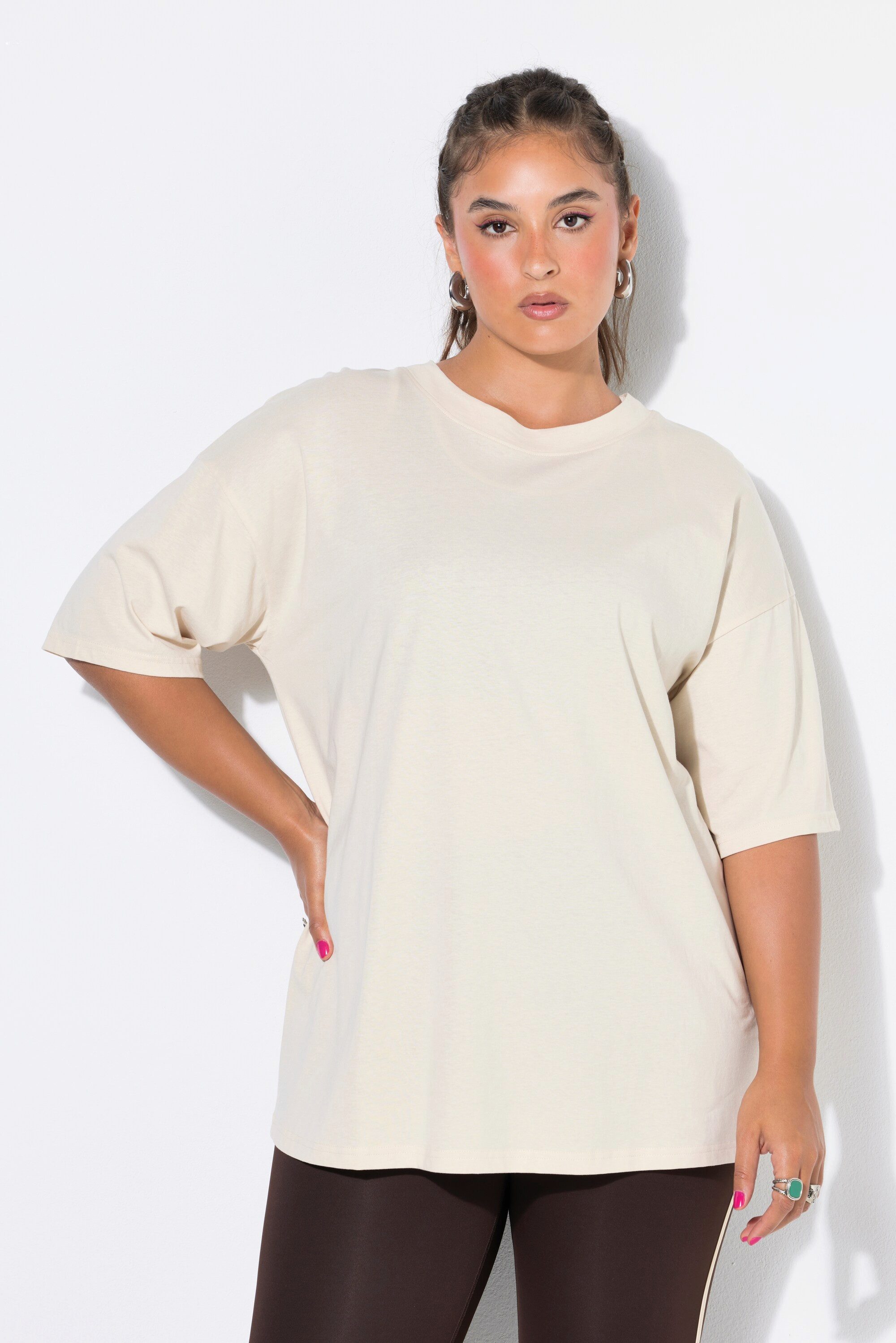 Studio Untold T-Shirt Oversize-Shirt großes Rücken-Statement Halbarm