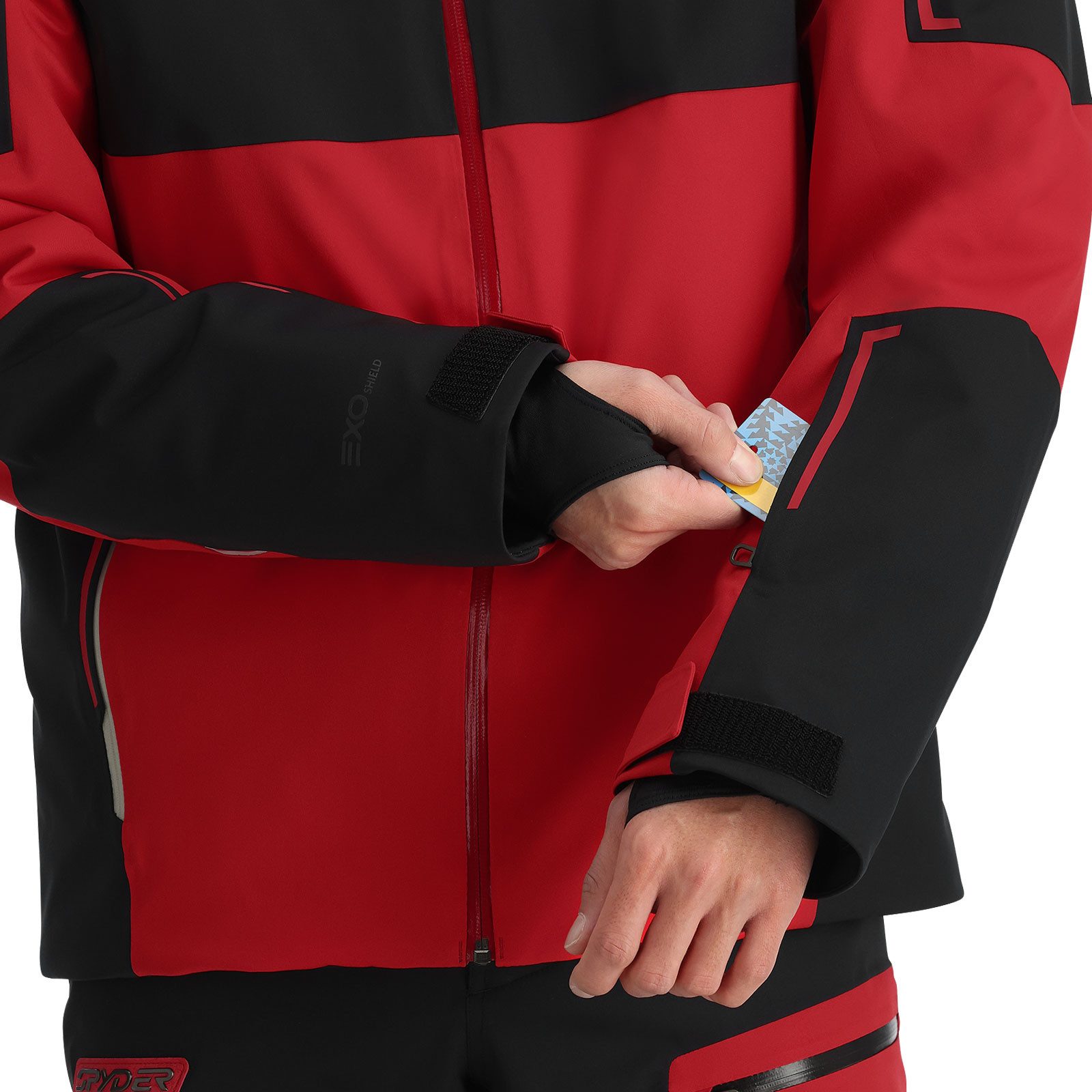Spyder Skijacke Titan Jacket mit verstell- und abnehmbarem Schneefang