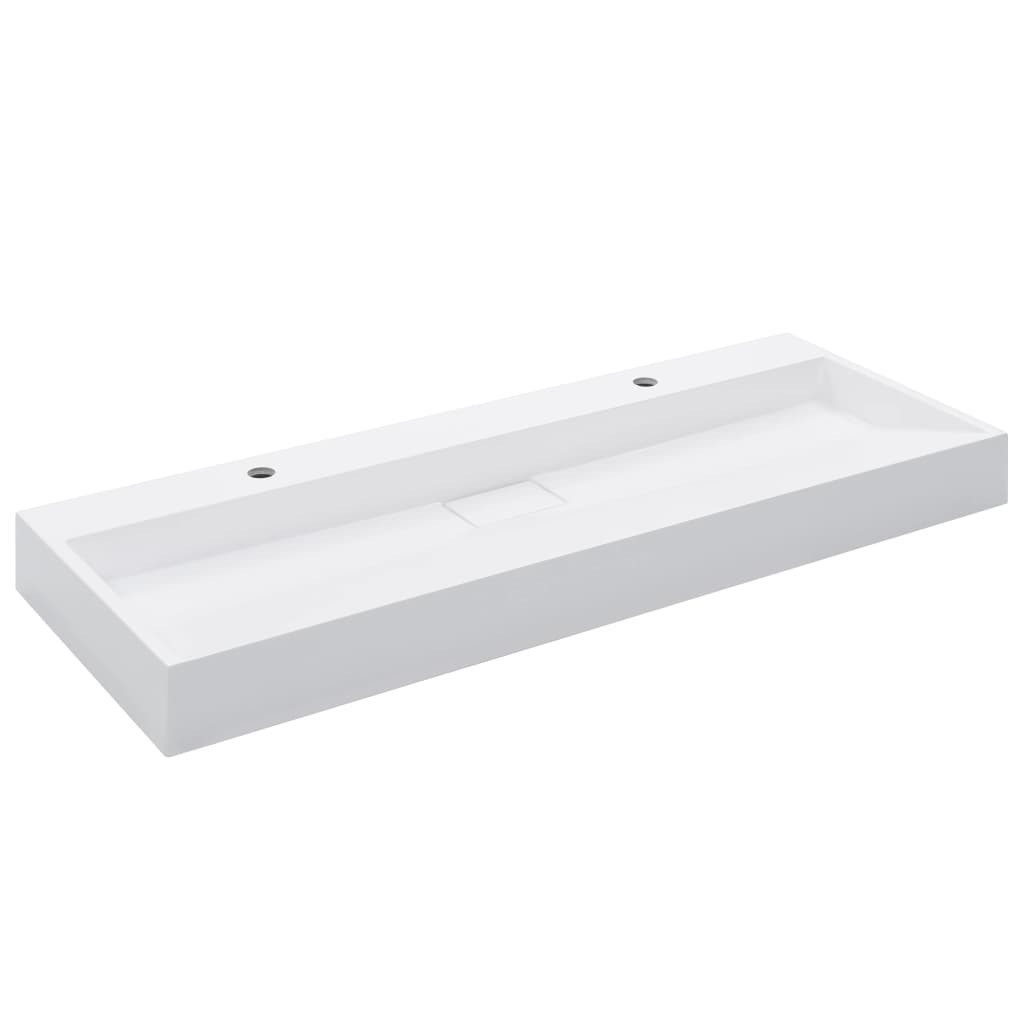 vidaXL Waschbecken 120 x 46 x 11 cm 2 Lcher Waschbecken 120x46x11 cm Mineralguss Marmorg