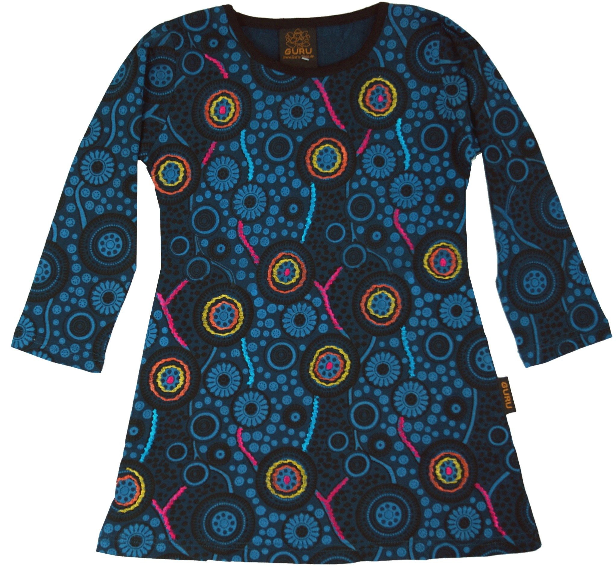Guru-Shop Midikleid Bestickte Mädchen Tunika, Ethno Minikleid,..