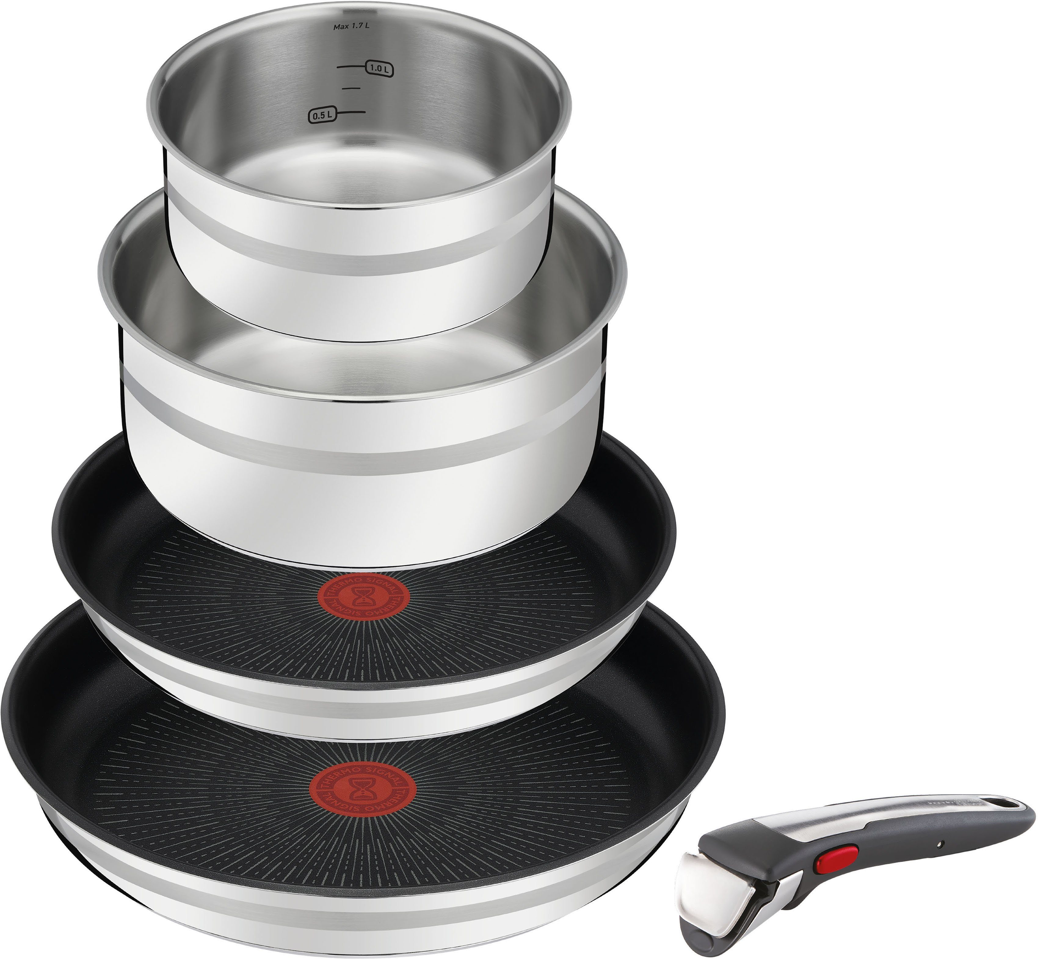 Tefal Pfannen-Set Jamie Oliver by Induktion Antihaftversiegelung, alle Ingenio 5-tlg), Herdarten, (Set, Thermo-Signal, sichere Tefal G6, L97696