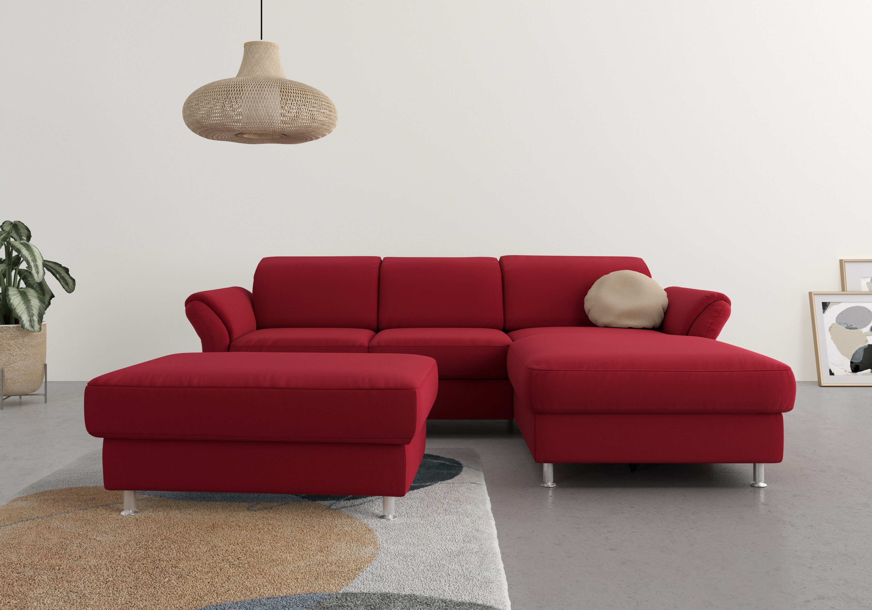 sit&more Ecksofa Apulia, wahlweise Bettfunktion, Bettkasten und Kopf- und Armteilverstellung