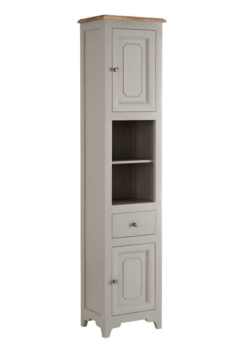 Main Möbel Hochschrank Badhochschrank 45x195cm 'Belfort' Mango schilfgrün & natur