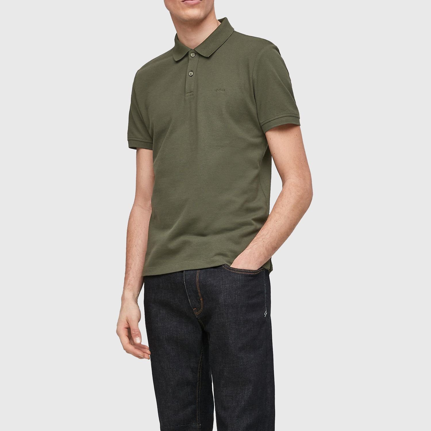 s.Oliver Poloshirt (1-tlg) Poloshirt mit Logostickerei