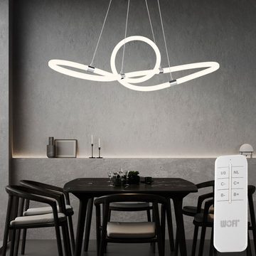 etc-shop LED Pendelleuchte, LED-Leuchtmittel fest verbaut, Kaltweiß, Warmweiß, Neutralweiß, Tageslichtweiß, LED Pendelleuchte mit Fernbedienung Hängeleuchte LED