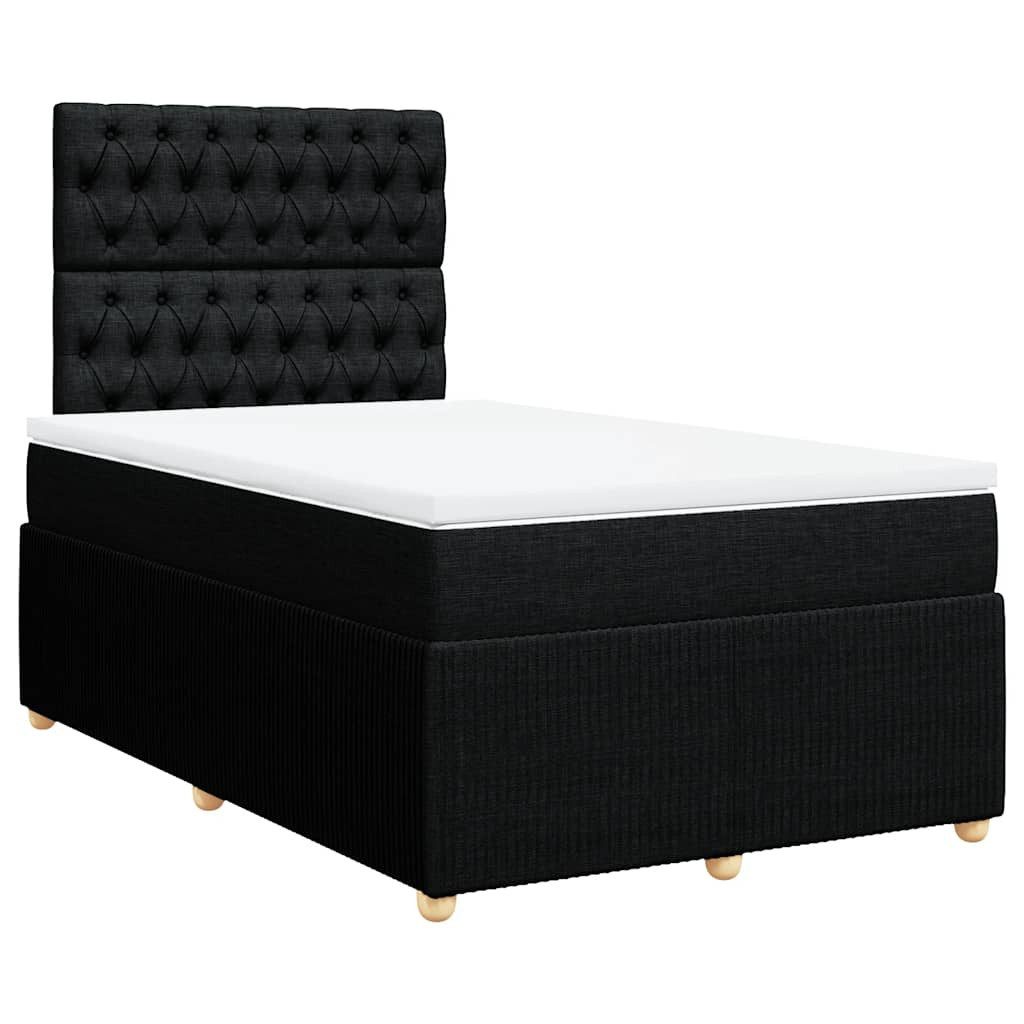 Bett Boxspringbett mit Matratze Schwarz 120x190 cm Stoff