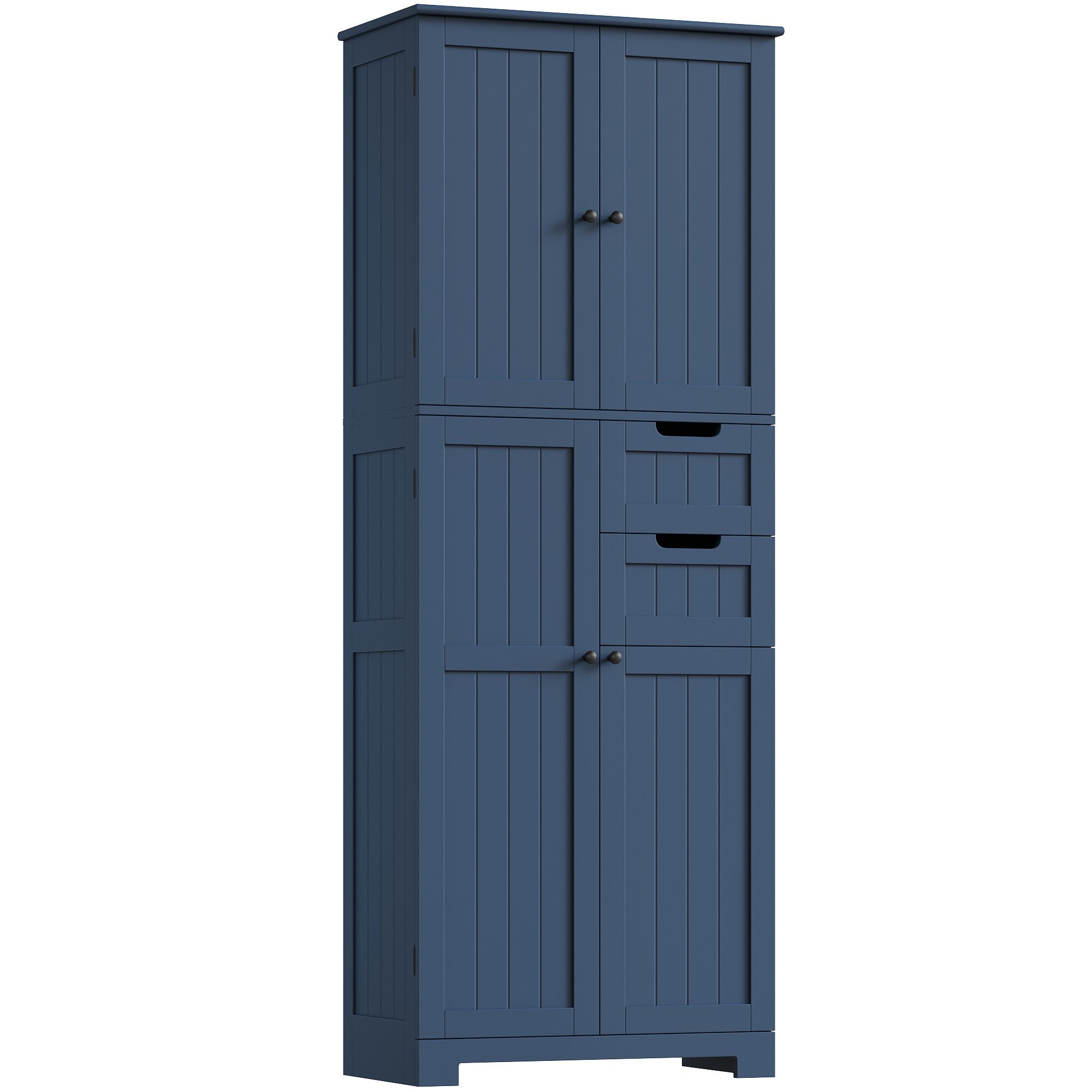 HOMECHO Hochschrank Badezimmerschrank mit 4 Türen 2 Schubladen für Wohnzimmer Küche Esszimmer Büro 164.5X 60x30cm