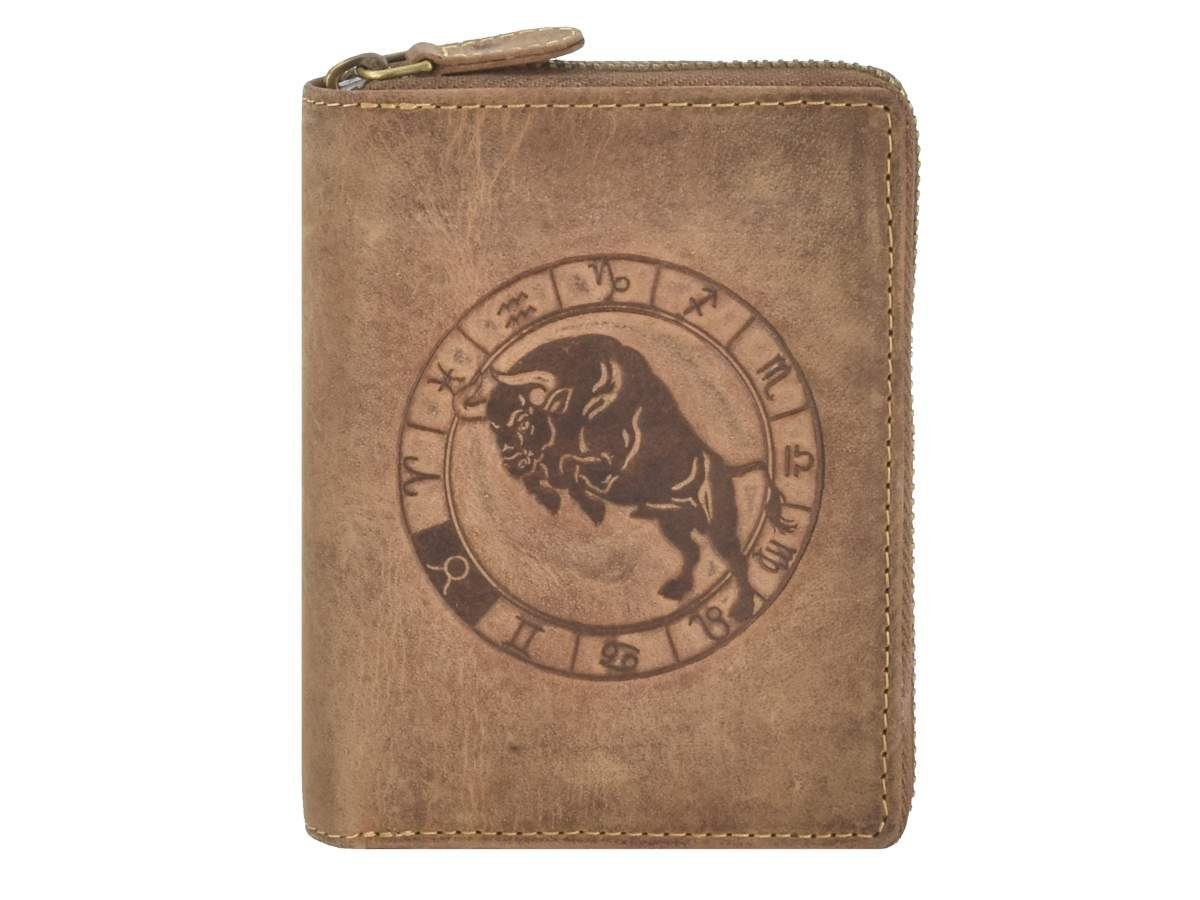 Greenburry Geldbörse Vintage Sternzeichen (oA), Geldbörse, Portemonnaie mit 9 Kartenfächern, Sternzeichen Stier