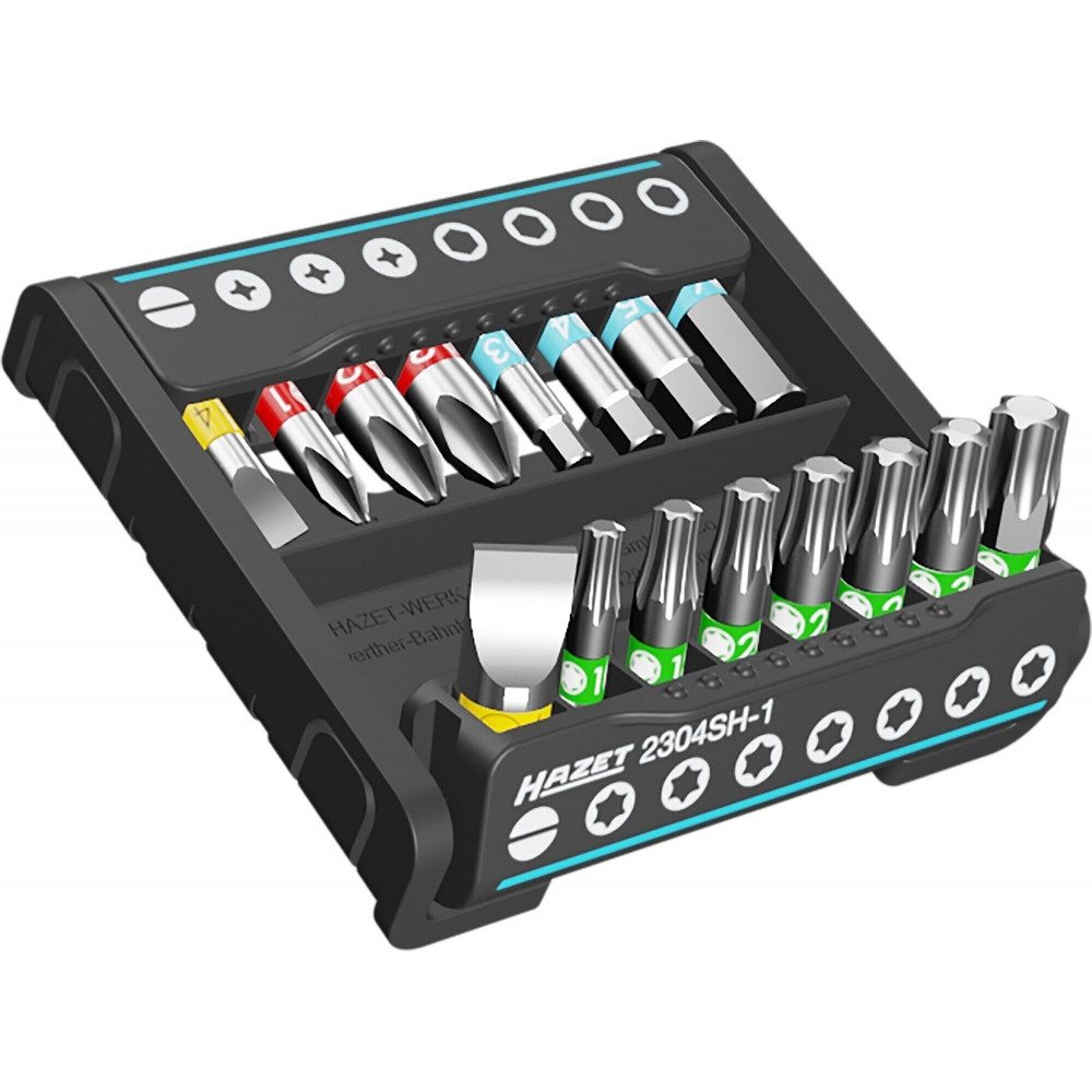 HAZET Hazet SmartHolder 2304SH-1 Bit-Set 1/4" schwarz, 16-teilig. Elektro-Kabel, Bit-Satz, Bit-Satz, Kompakter Инструментhalter für einfache Bit-Nutzung
