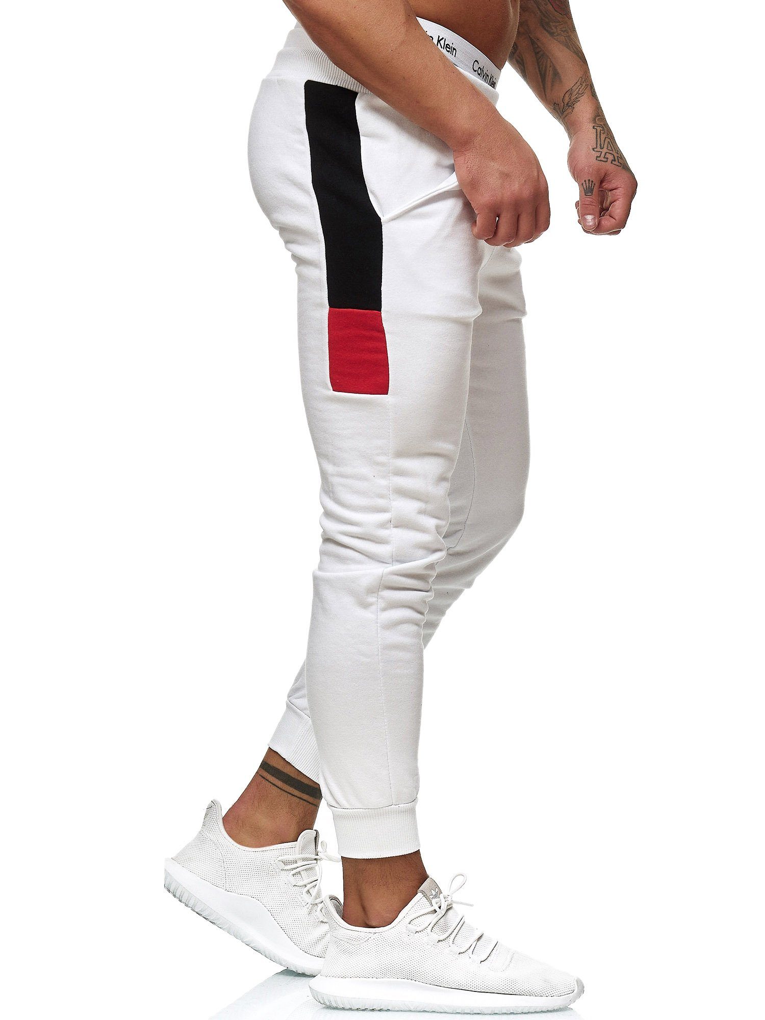 OneRedox Sweatpants, Freizeit Casual Jogginghose Weiss (Sporthose 1268C Trainingshose 1-tlg) Fitness