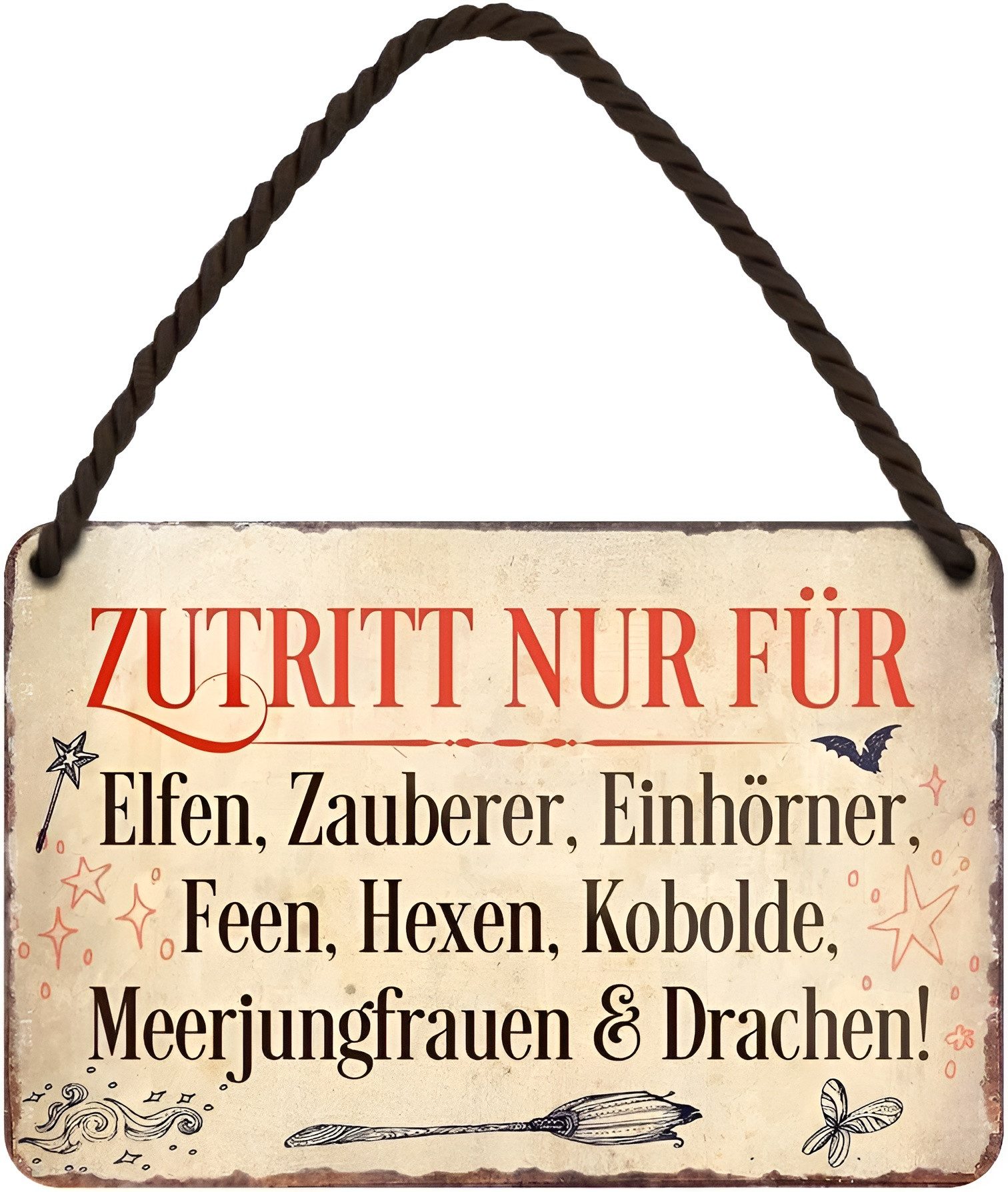 schilderkreis24 Metallschild Blechschild Zutritt nur für Elfen und Zauberer günstig online kaufen