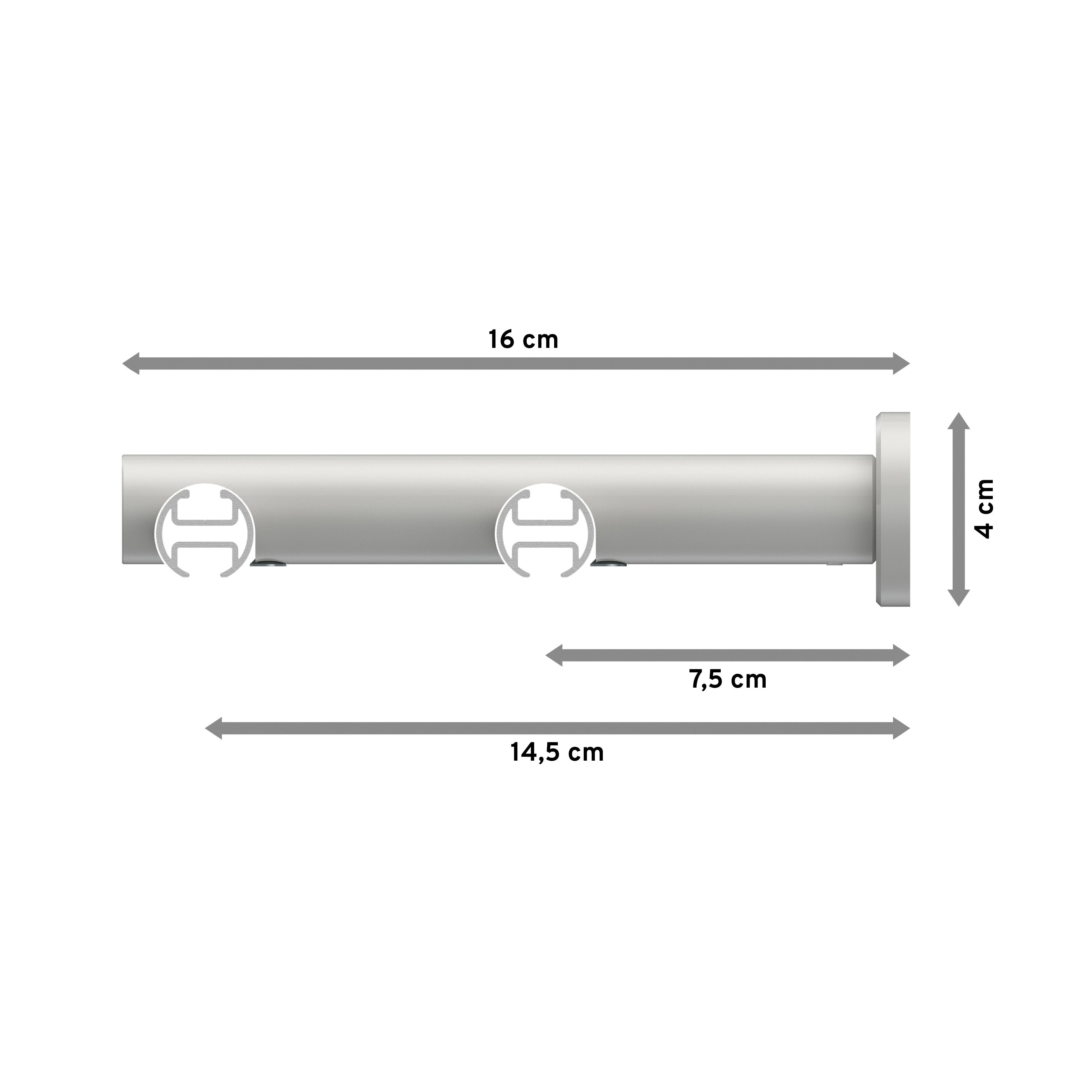 Gardinenstange Platon Mavell, 20 2-läufig, mm, INTERDECO, Weiß Wandmontage, Ø