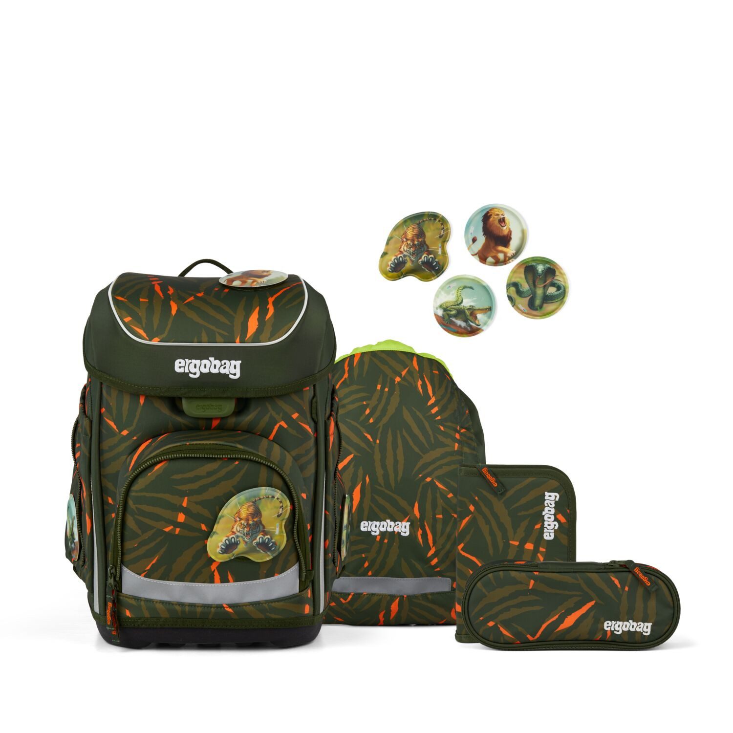 ergobag Schulranzen Schulranzen-Set CUBO ExBärdition 5-teilig (5-teilig), ergonomisch, höhenverstellbar, Your-Size-System, ab 1. Klasse