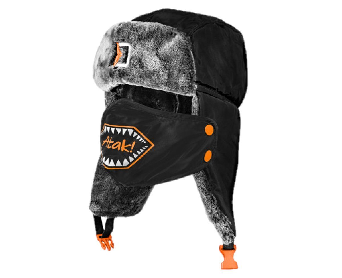 Delphin.sk Fellimitatmützen Pelzmütze Atak Mund und Nasenbedeckung Wintermütze Ohrenmütze One-Size Das Innenfutter besteht aus sehr weichem und warmen Polyestermaterial