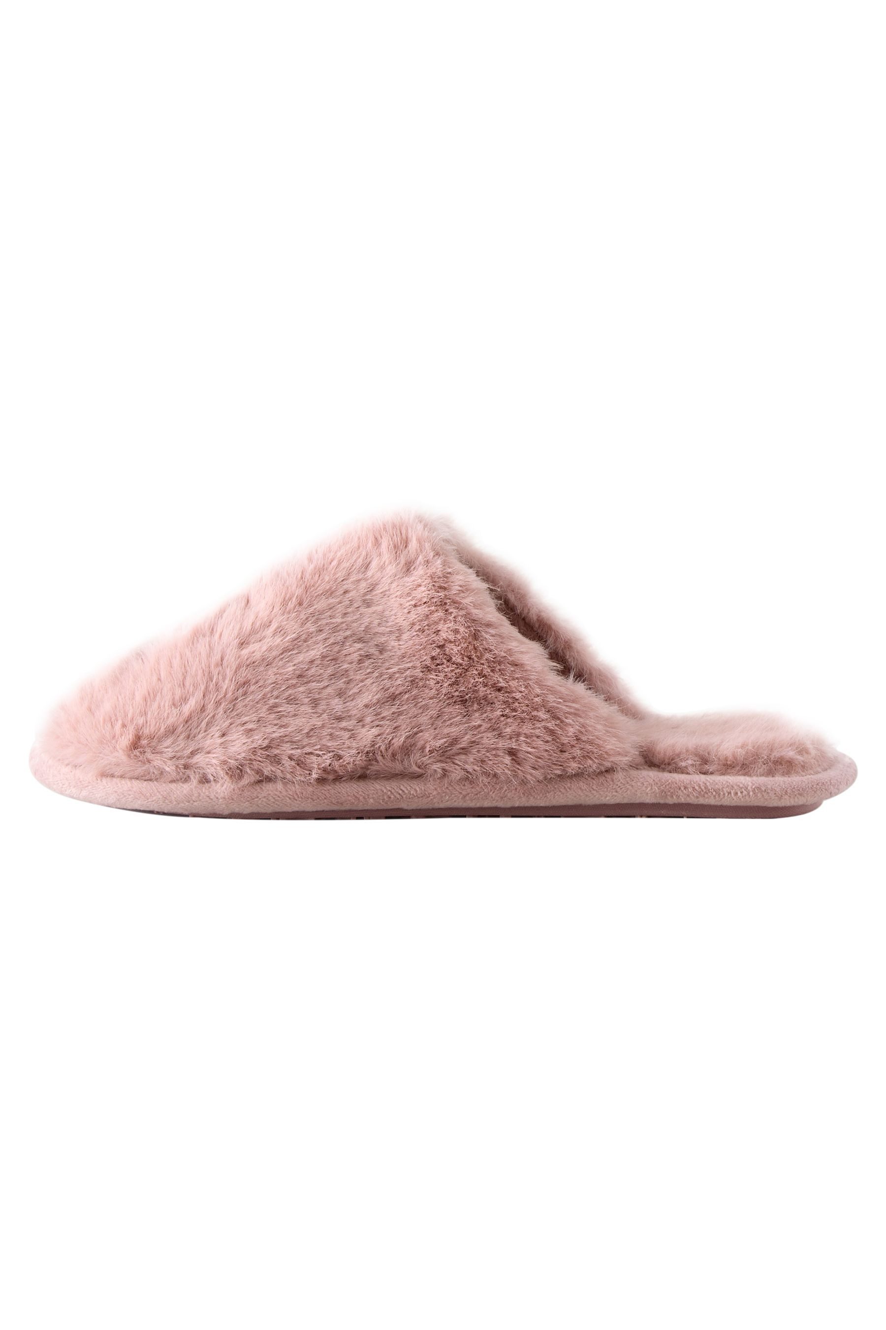 Pantolette aus Kunstfell Hausschuh