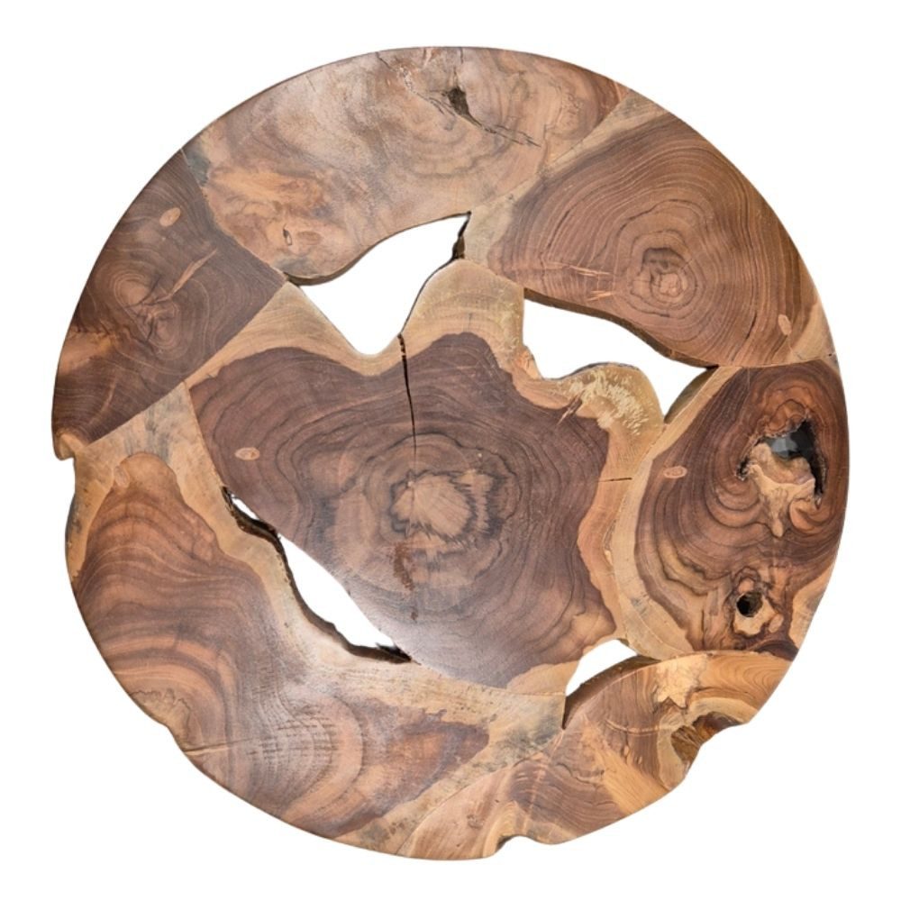 LebensWohnArt Dekoobjekt Wand-Deko aus Teakholz BAGIAN rund 80 cm Unikat Wandbild