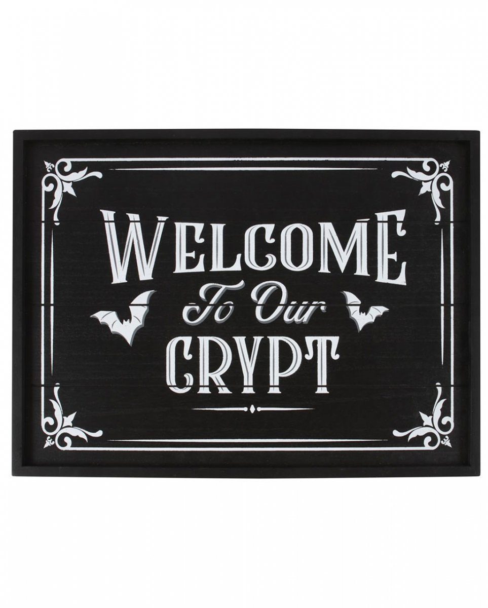 Horror-Shop Dekofigur Gothic-Wandbild ";Welcome to our Crypt";