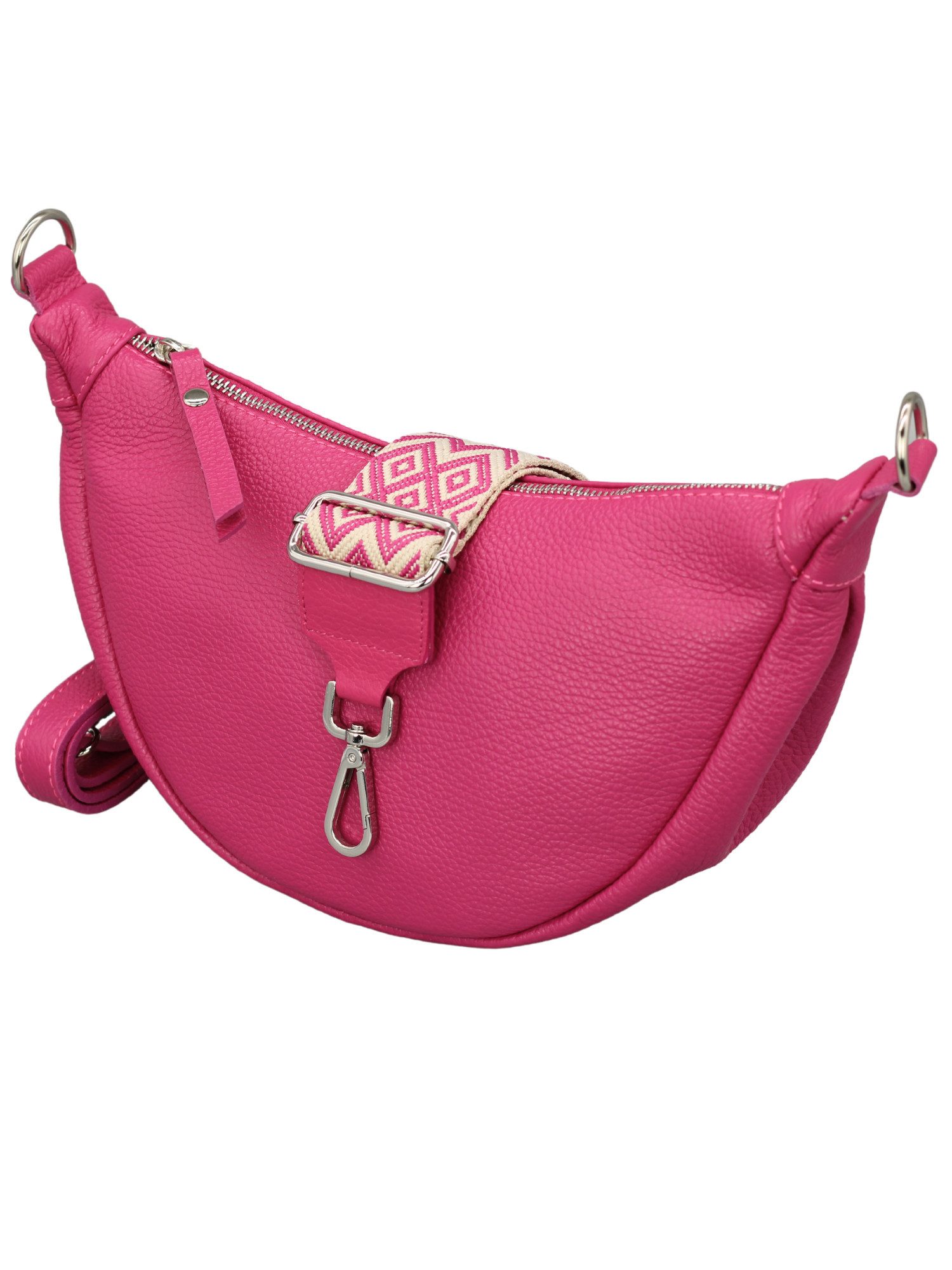 Schultertasche DIANA Halbmond Tasche Leder, Umhängetasche für Damen, Gürteltaschen