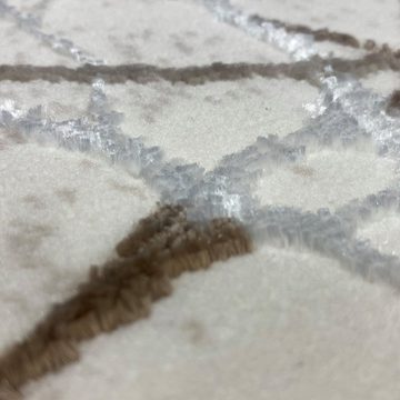 Teppich Moderner Designerteppich mit glänzenden Ästen abstrakt creme, Carpetia, rechteckig, Höhe: 8 mm