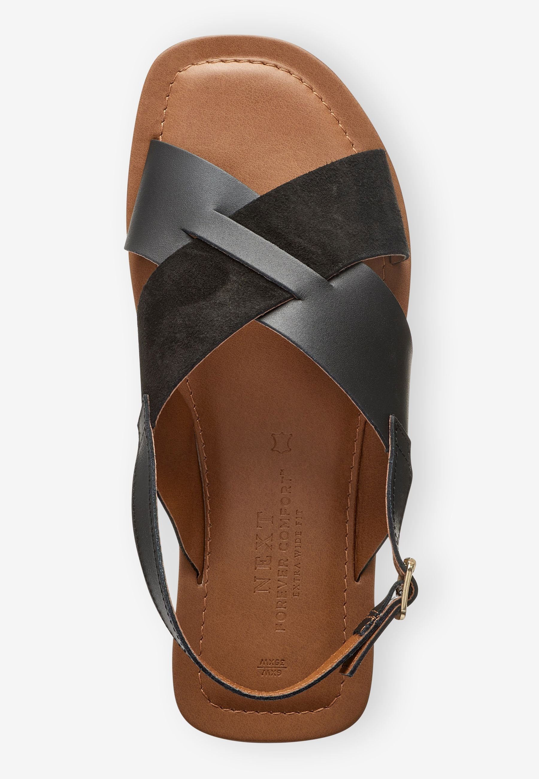 Forever Black Leder, Sandale Sandalen aus Next Comfort® extra (1-tlg) weit