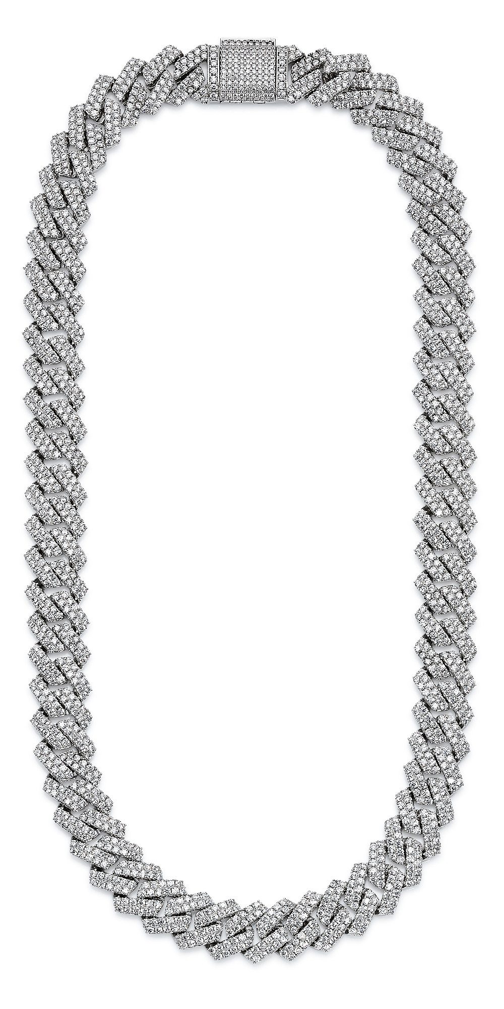 Bruno Banani Collier Schmuck Geschenk breite Cubankette mit Glitzersteinen, mit Zirkonia (synth)