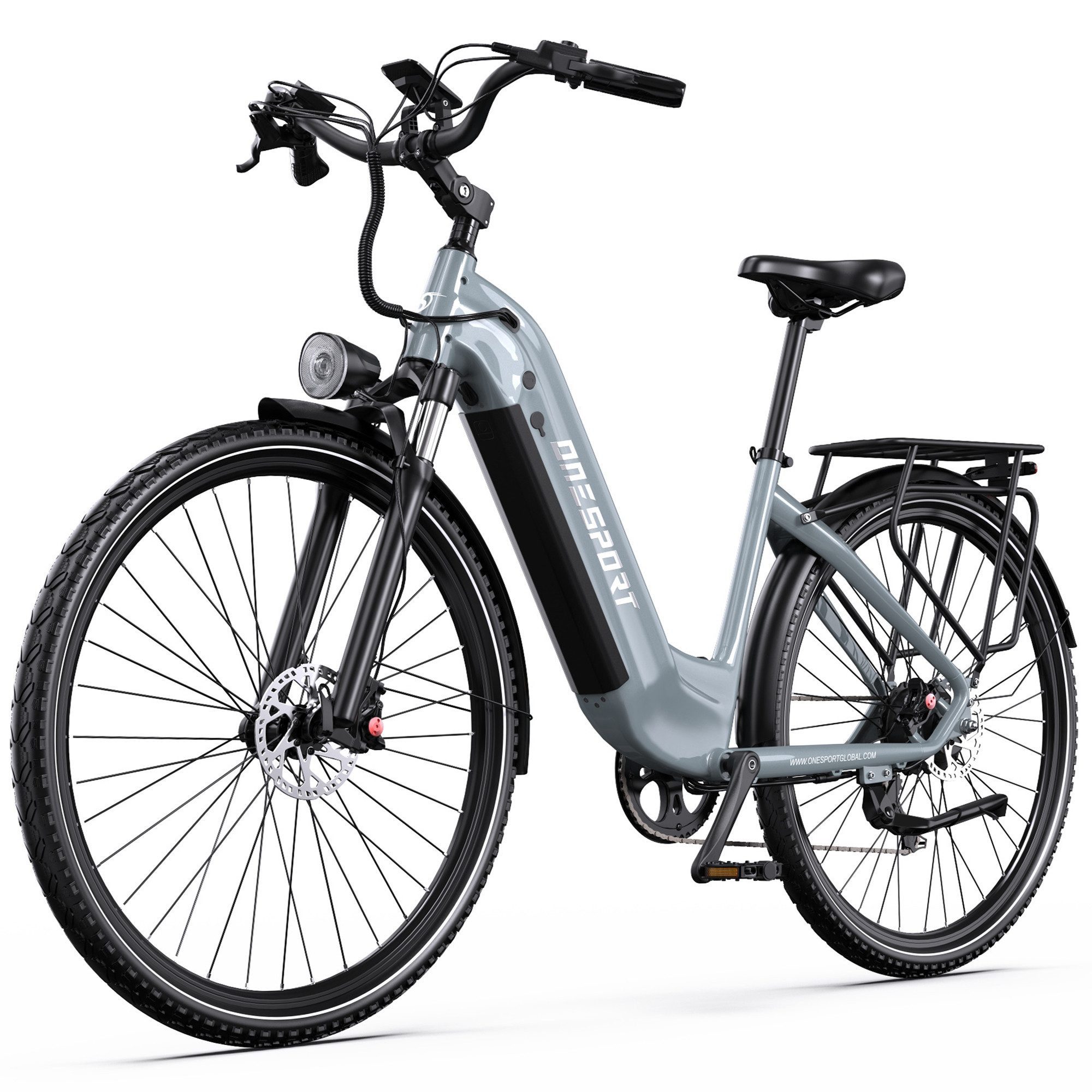 Onesport E-Bike Cityrad OT05pro Elektrofahrrad herren u. damen 700C*50C 22.5AH 36V 810WH, 7 Gang, Heckmotor, 810 Wh, (mit Schutzbleche), Cityrad 7 Gang Shimano, hydraulischen Scheibenbremse, Kettenschaltung