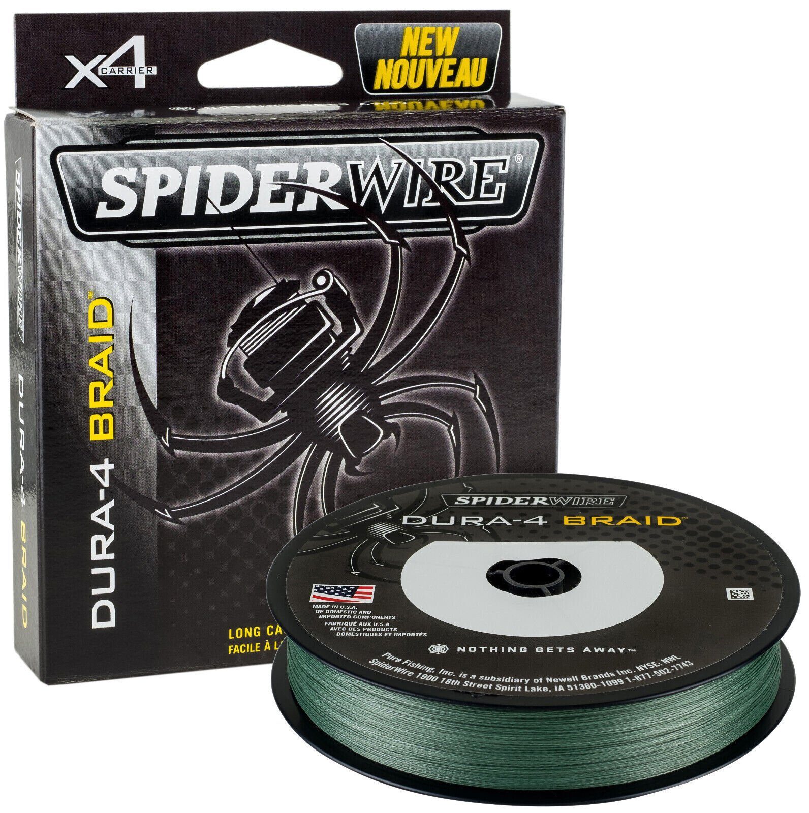 Spiderwire Angelschnur Dura 4 Green / Grün 0,10 bis 0,40mm - 150m geflochtene Angelschnur, Keine Dehnung