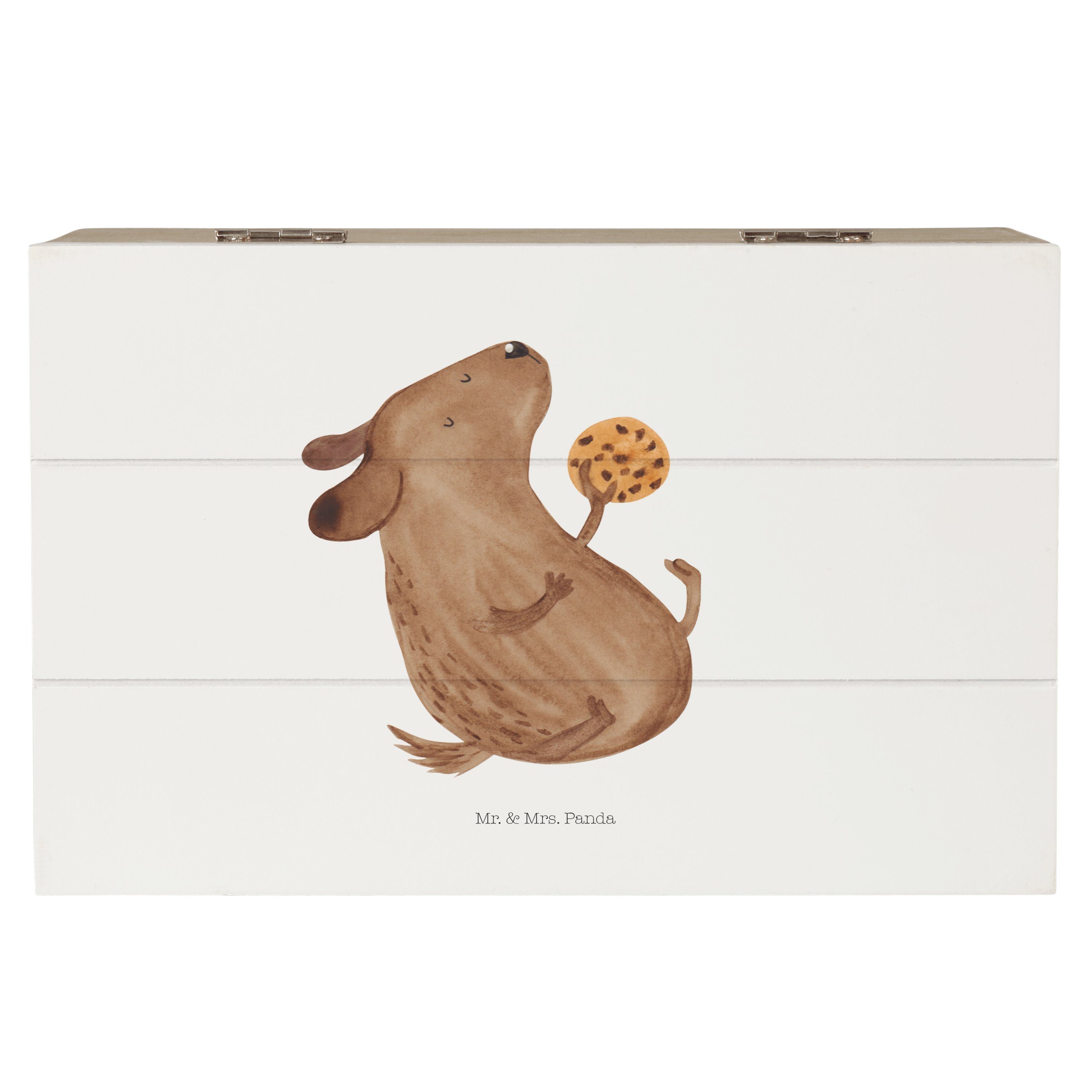 Dekokiste Hund Keks - Weiß - Geschenk, Hundesnacks, Dekokiste, Hundeleckerli, H