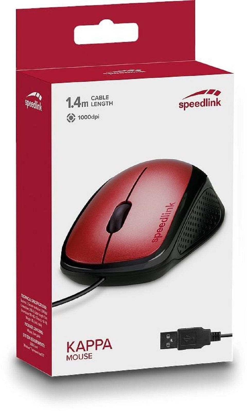 Speedlink KAPPA ergonomische Maus (USB, kabelgebunden, optischer Maussensor)