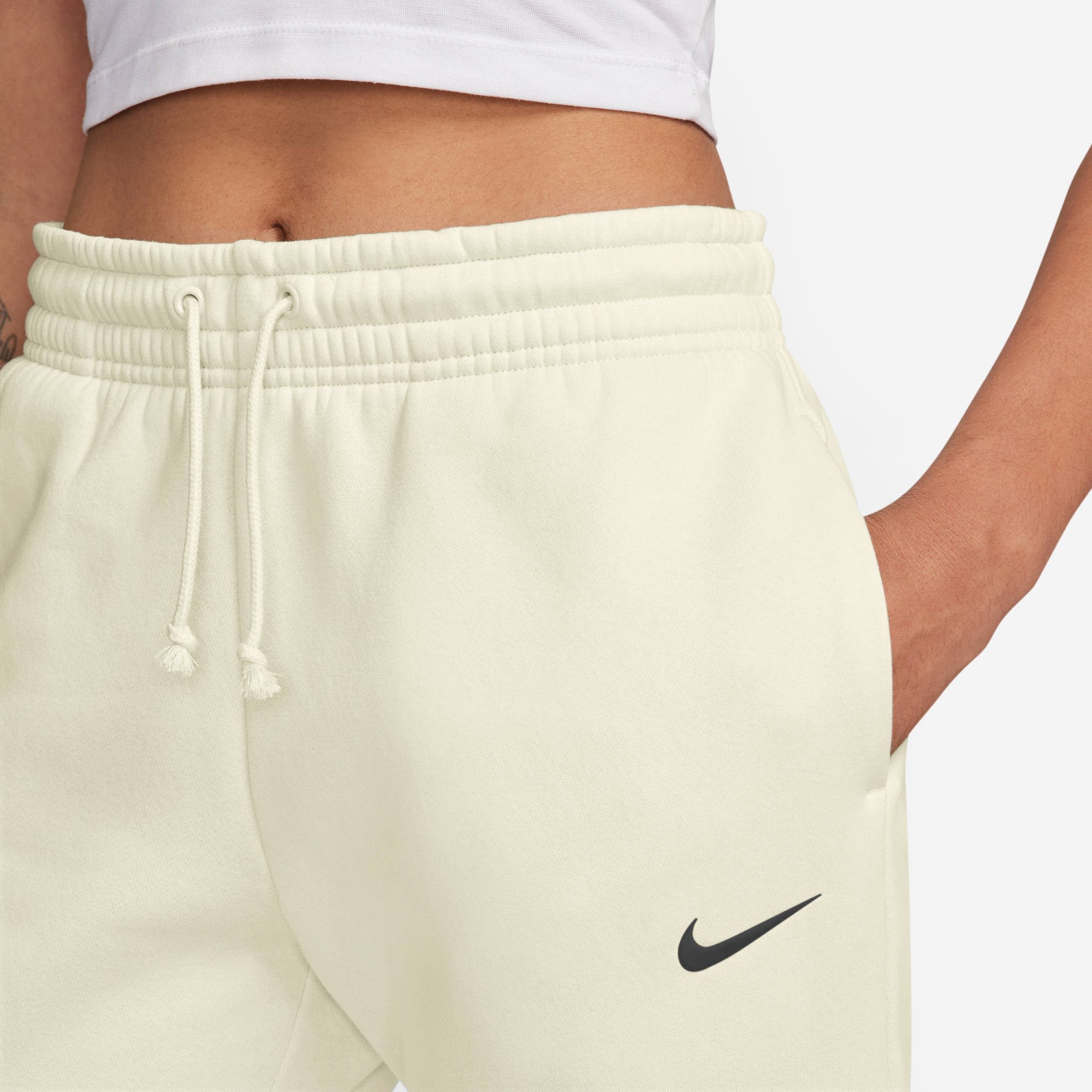 Nike Sportswear Sporthose W NSW PHNX FLC MR PANT STD aus angerautem Fleece, mit Kordelzug