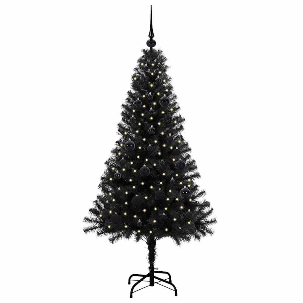 vidaXL Künstlicher Weihnachtsbaum Weihnachtsbaum Schwarz 150 cm PVC