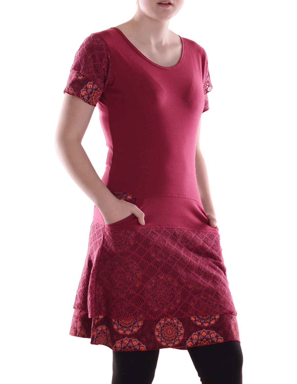 Vishes Sommerkleid Damen Kleid Baumwolle Blumen-Muster günstig online kaufen