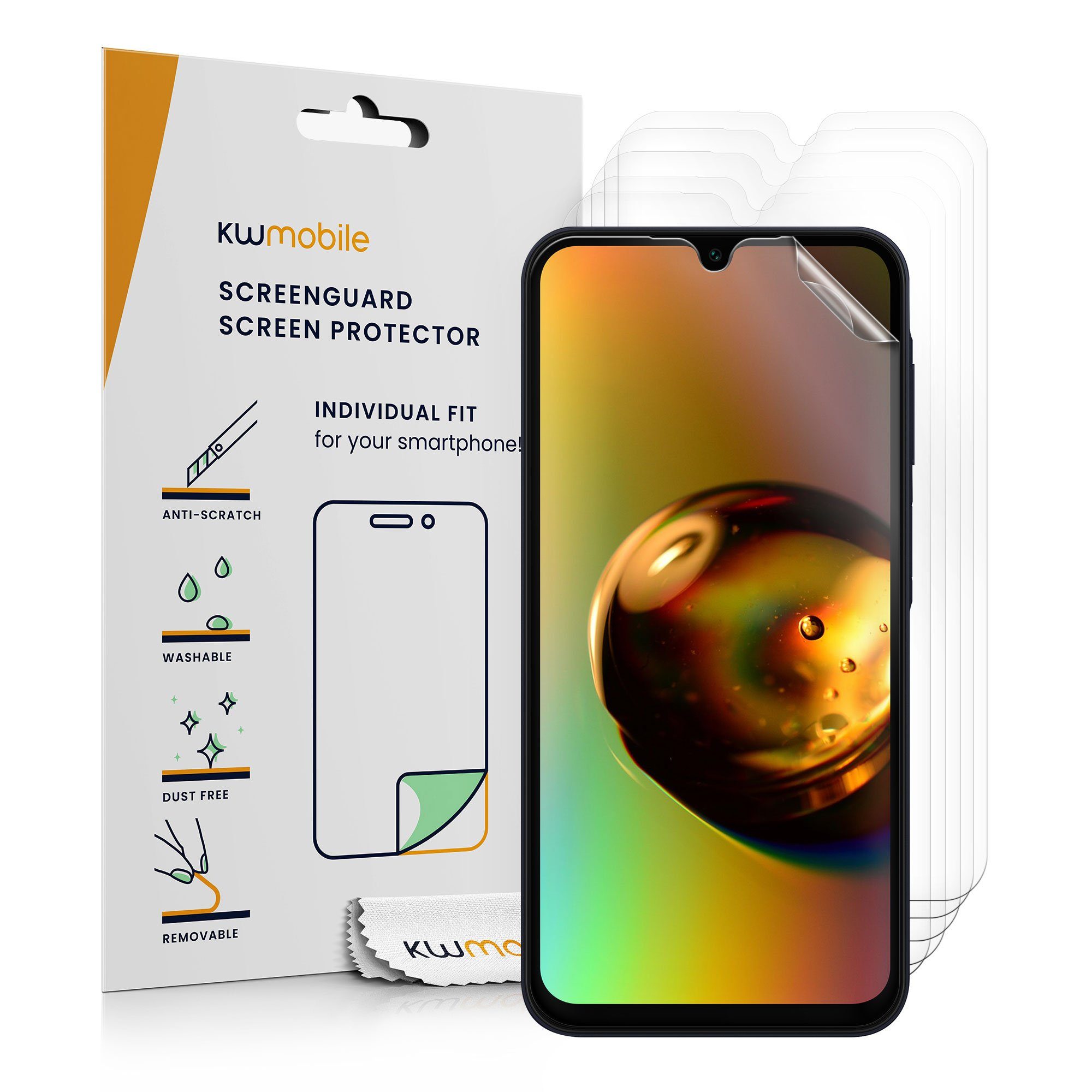 kwmobile Displayschutzfolie 6x Folie, 6 Stück, klare Displayschutzfolie Displayschutz transparent Schutzfolie